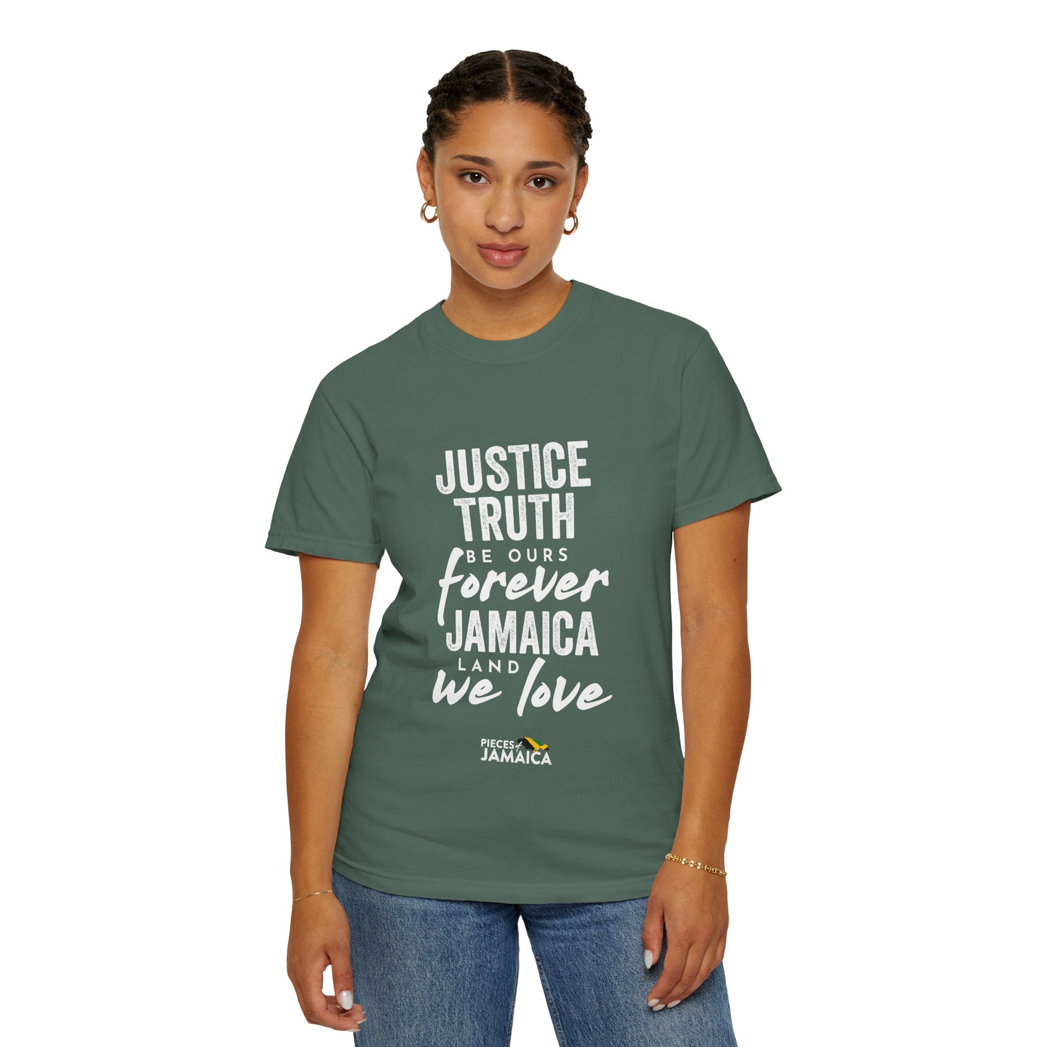 Jamaica Love T-Shirt — "Justice, Truth Be Ours Forever" Graphic Tee