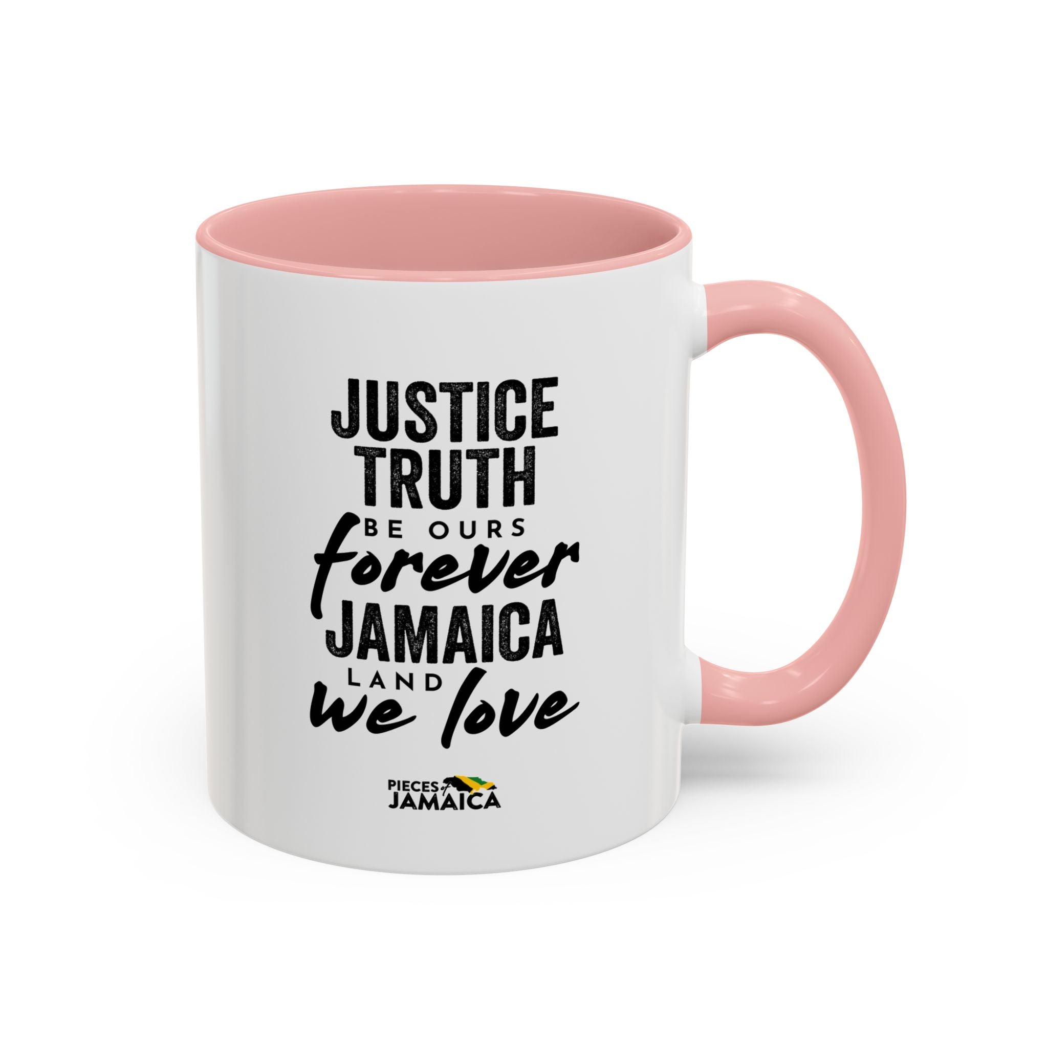 Jamaica 'Justice Truth Be Ours Forever' Accent Coffee Mug