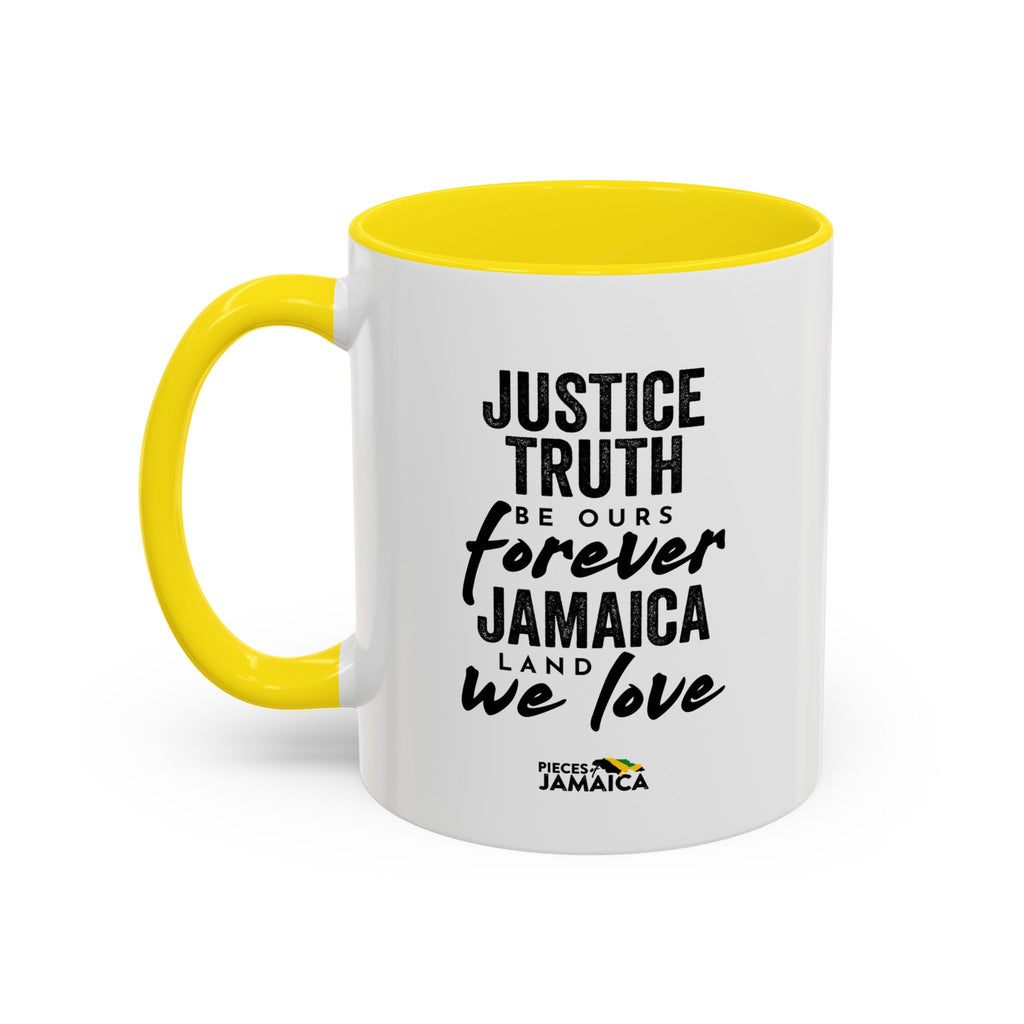 Jamaica 'Justice Truth Be Ours Forever' Accent Coffee Mug