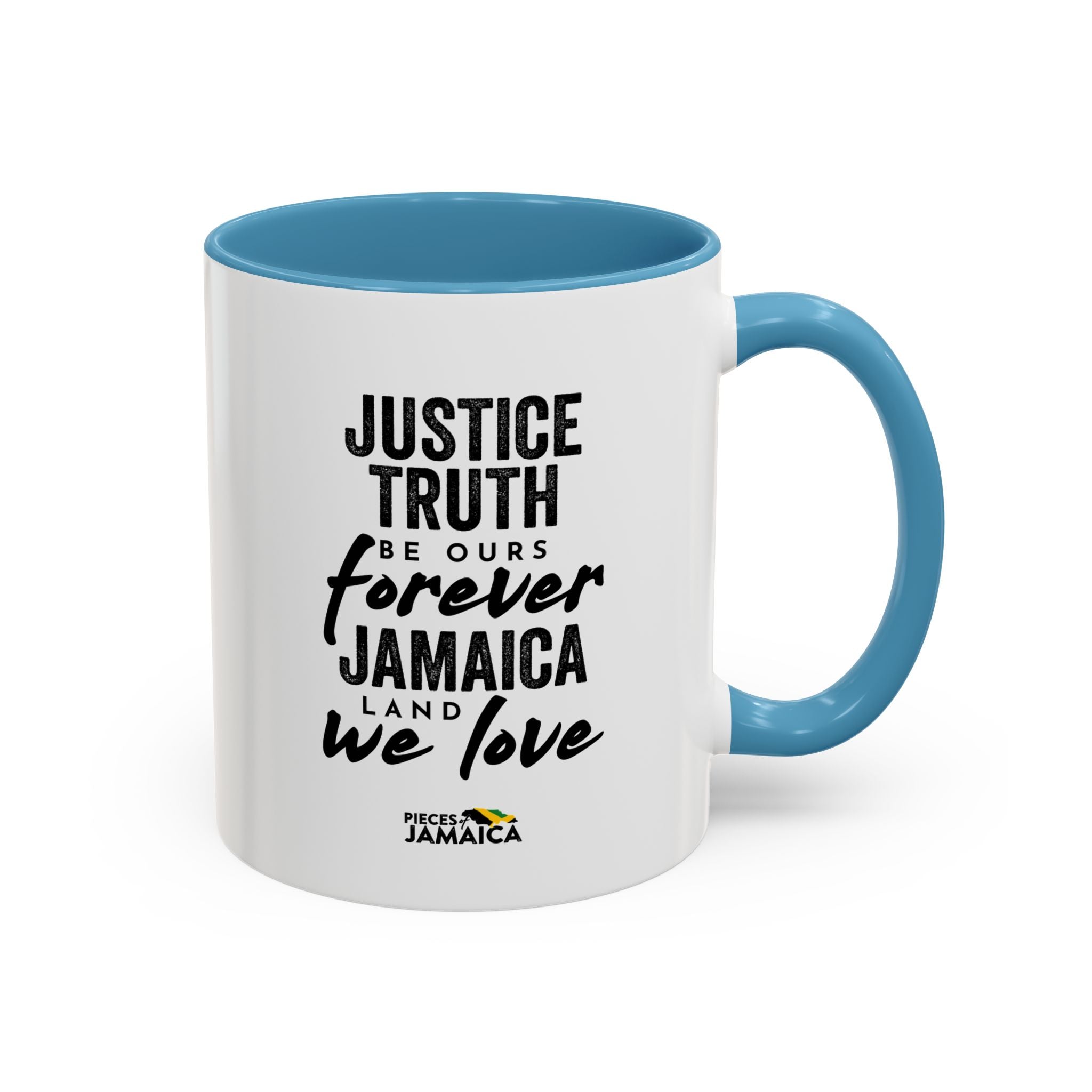 Jamaica 'Justice Truth Be Ours Forever' Accent Coffee Mug