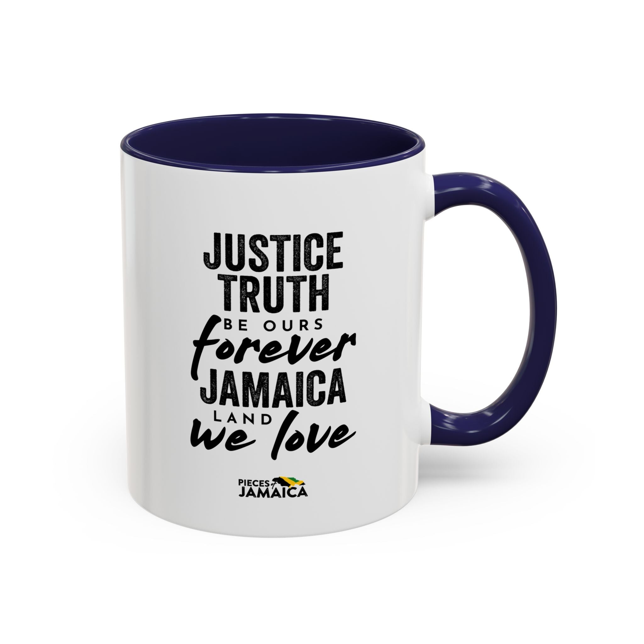 Jamaica 'Justice Truth Be Ours Forever' Accent Coffee Mug