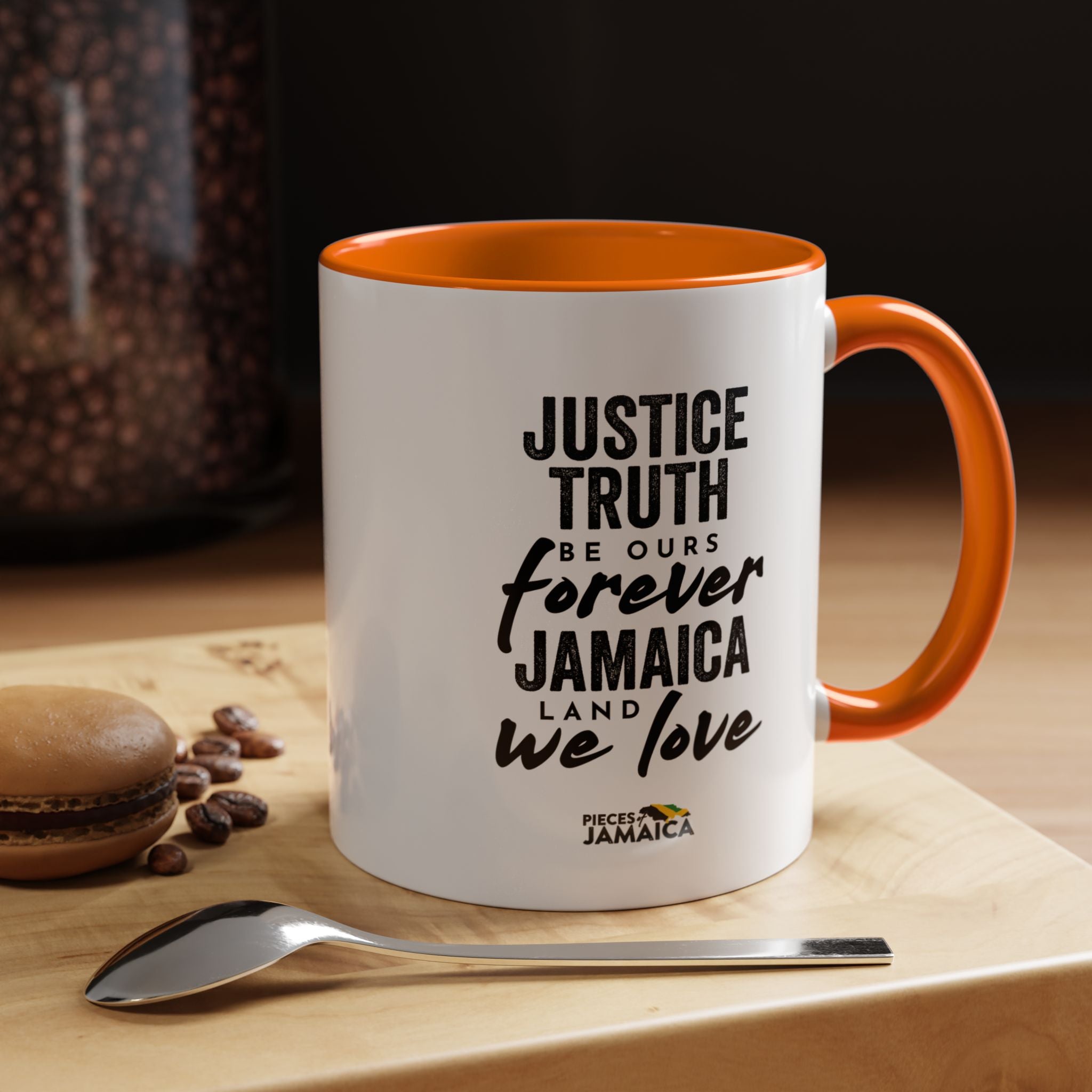 Jamaica 'Justice Truth Be Ours Forever' Accent Coffee Mug
