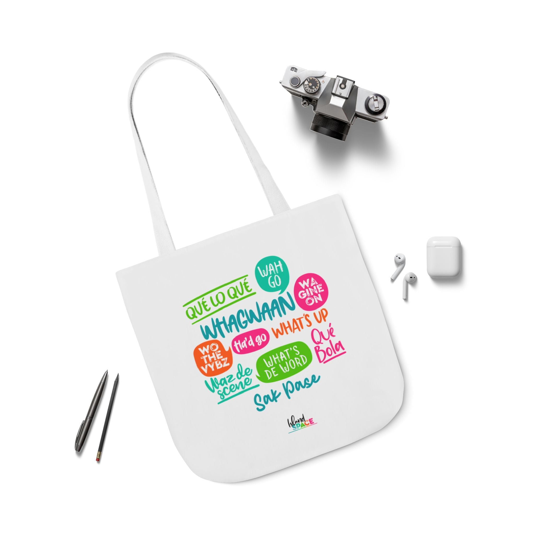 What's Up Colorful Speech Bubble Canvas Tote