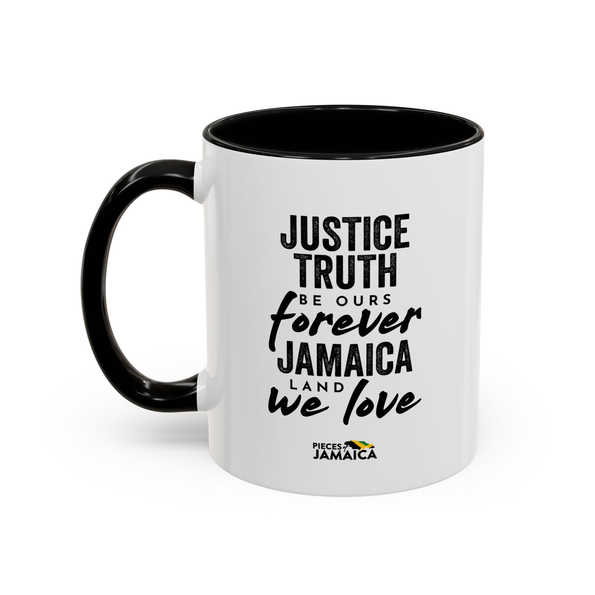 Jamaica 'Justice Truth Be Ours Forever' Accent Coffee Mug