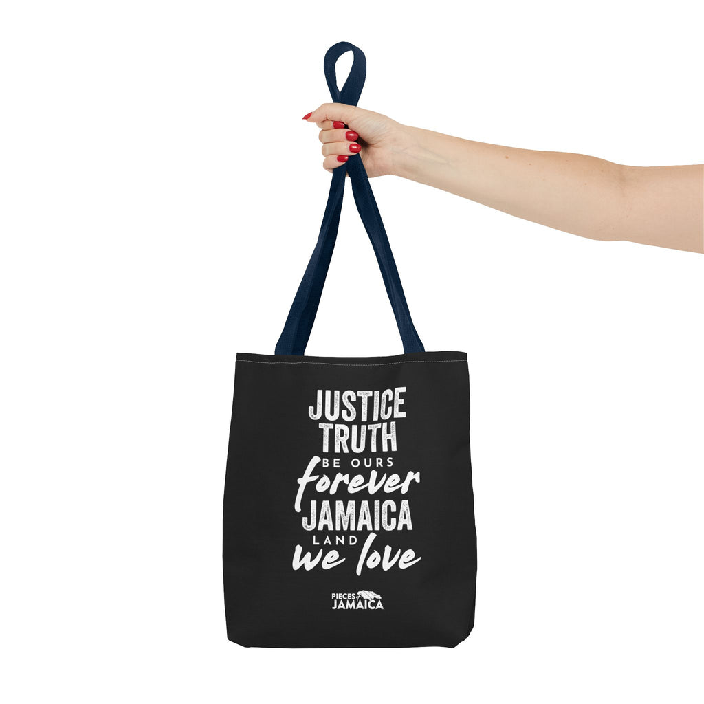 Tote Bag — "Justice, Truth Be Ours Forever Jamaica" Typography Tote