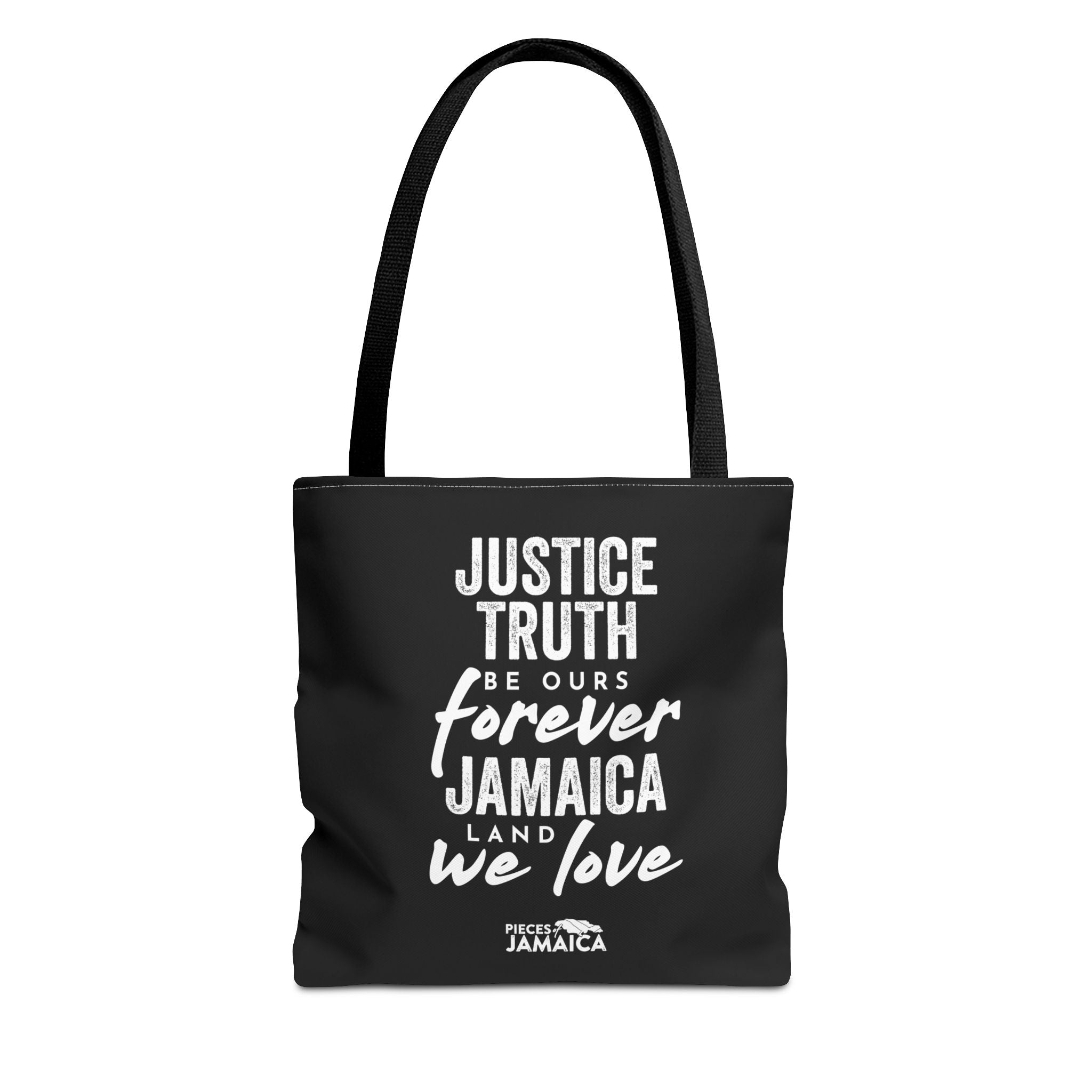 Tote Bag — "Justice, Truth Be Ours Forever Jamaica" Typography Tote