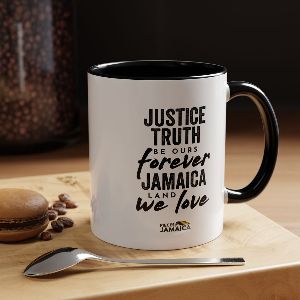 Jamaica 'Justice Truth Be Ours Forever' Accent Coffee Mug