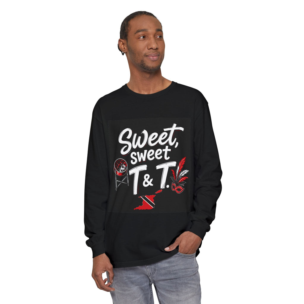 Long Sleeve T-Shirt - "Sweet Sweet T & T" Retro Mardi Gras Grill Design
