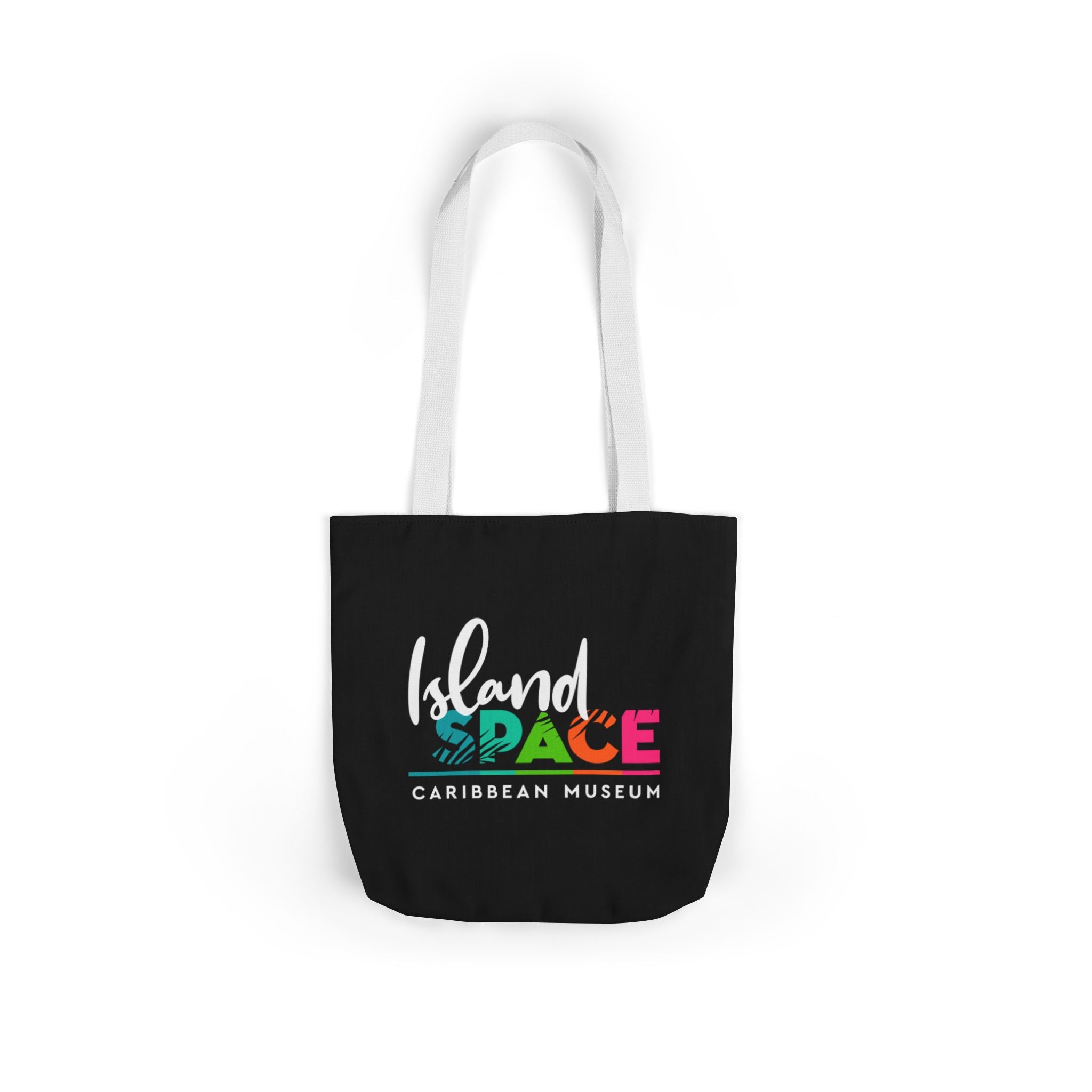 Island Space Caribbean Museum Canvas Tote Bag — Colorful Logo Beach Market Tote