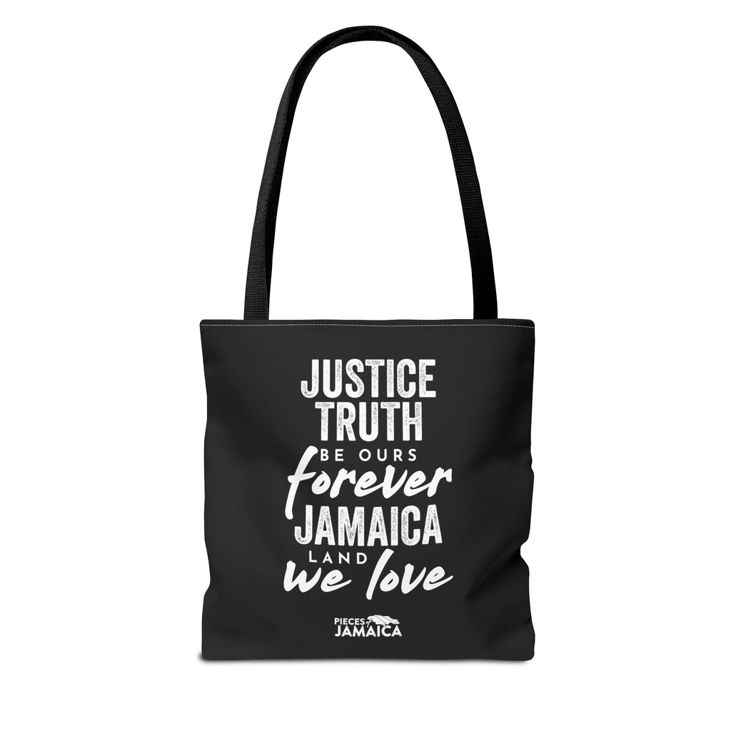 Tote Bag — "Justice, Truth Be Ours Forever Jamaica" Typography Tote