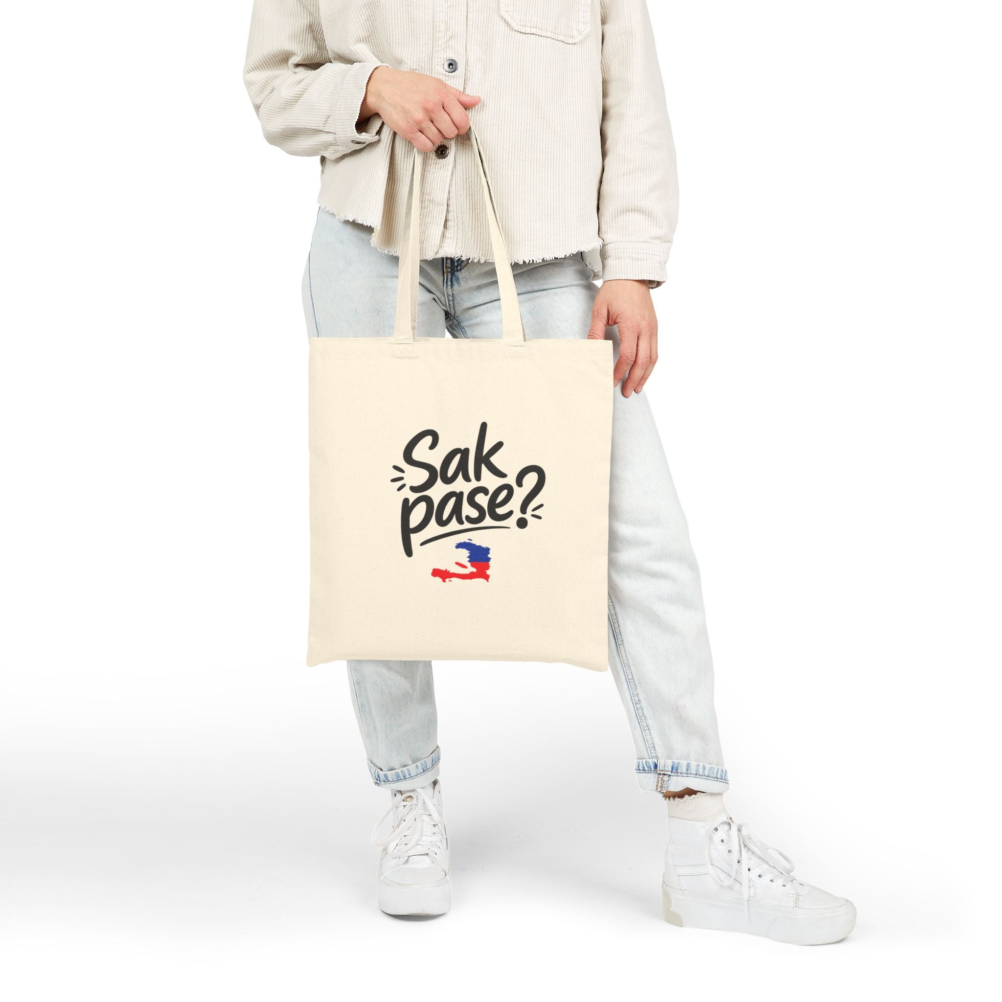 Tote Bag — "Sak Pase?" Haitian Flag Canvas Tote