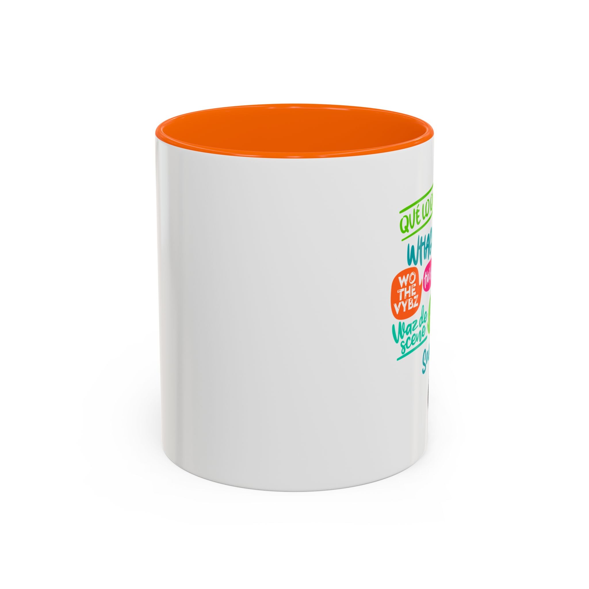 Accent Coffee Mug — Caribbean Slang Speech Bubble Design (What's Up, Wagwaan, Sak Pase)