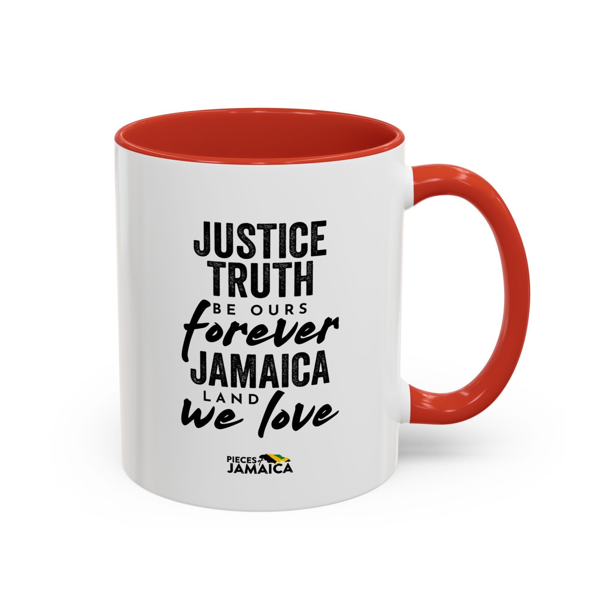 Jamaica 'Justice Truth Be Ours Forever' Accent Coffee Mug
