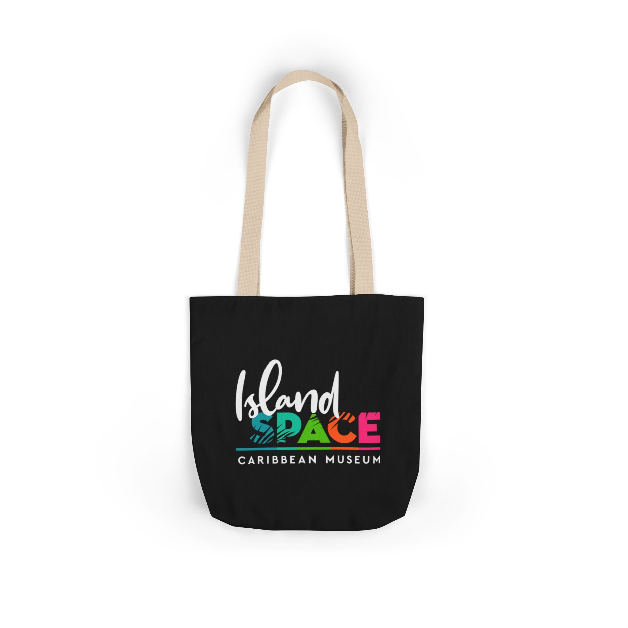 Island Space Caribbean Museum Canvas Tote Bag — Colorful Logo Beach Market Tote