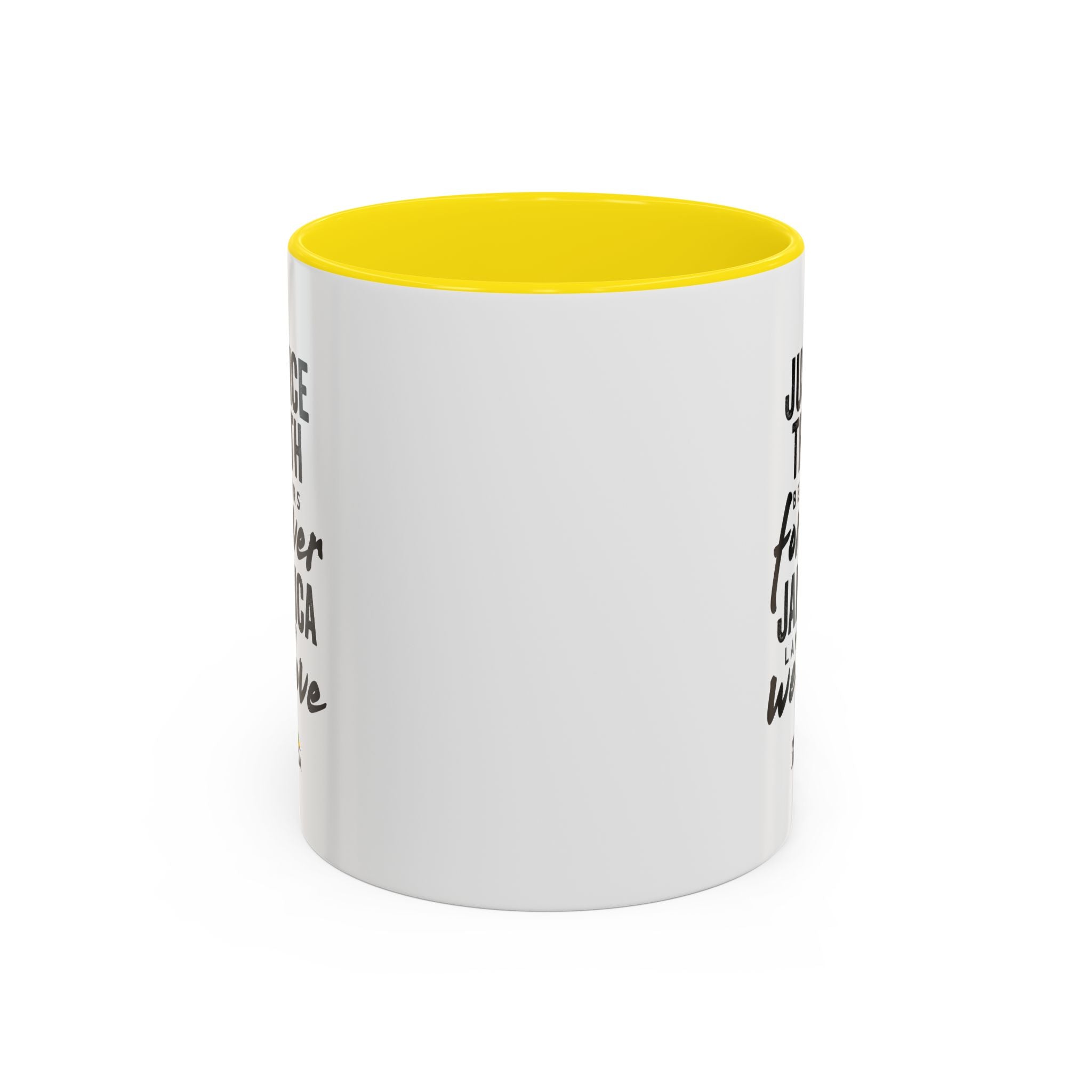 Jamaica 'Justice Truth Be Ours Forever' Accent Coffee Mug