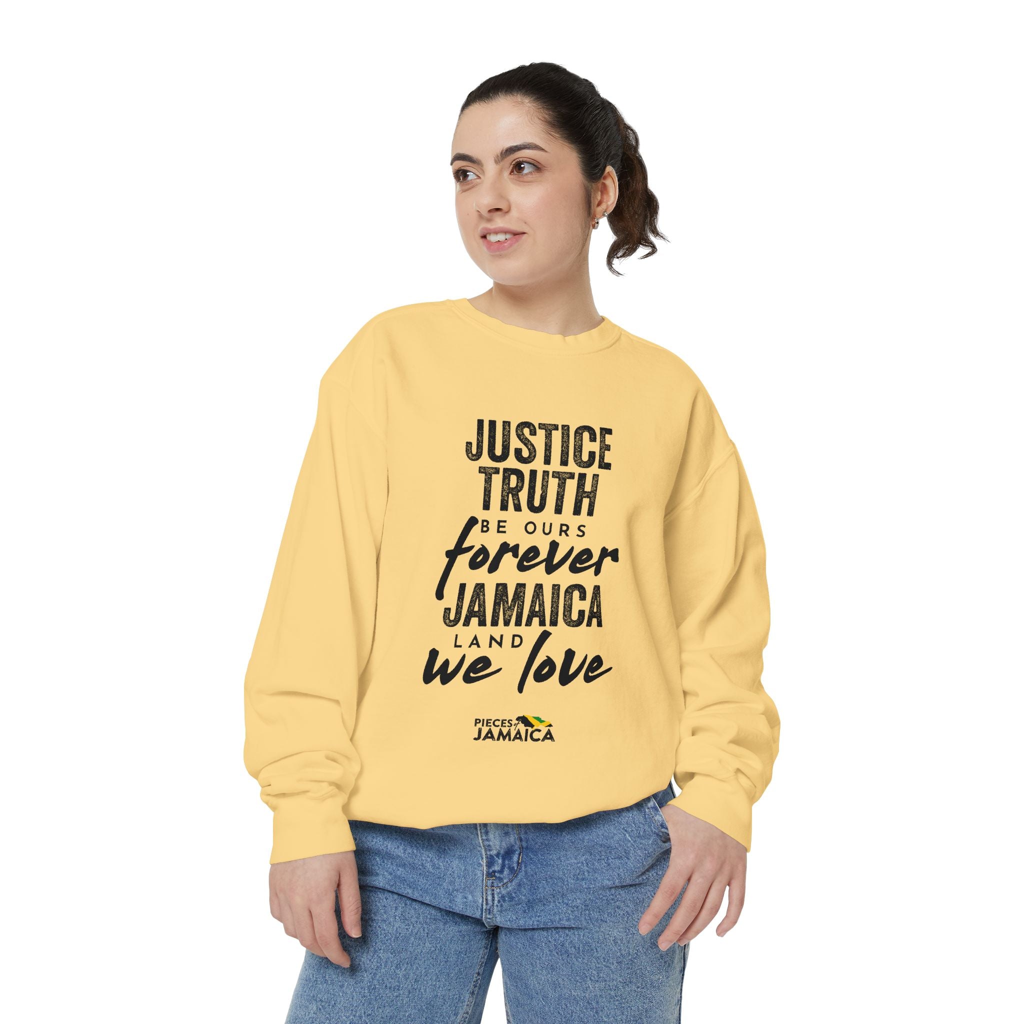 Justice Truth Jamaica Sweatshirt — 'Be Ours Forever' Inspirational Crewneck