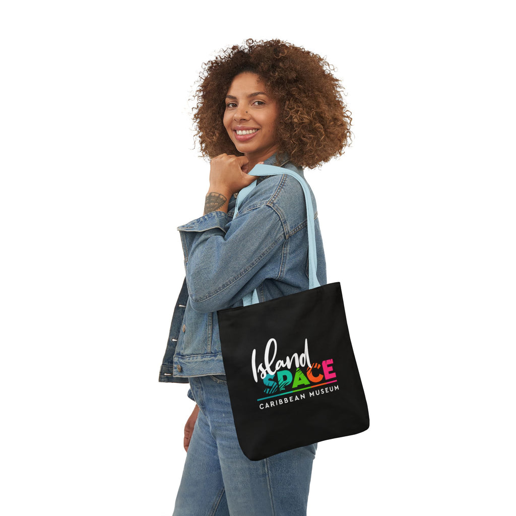 Island Space Caribbean Museum Canvas Tote Bag — Colorful Logo Beach Market Tote