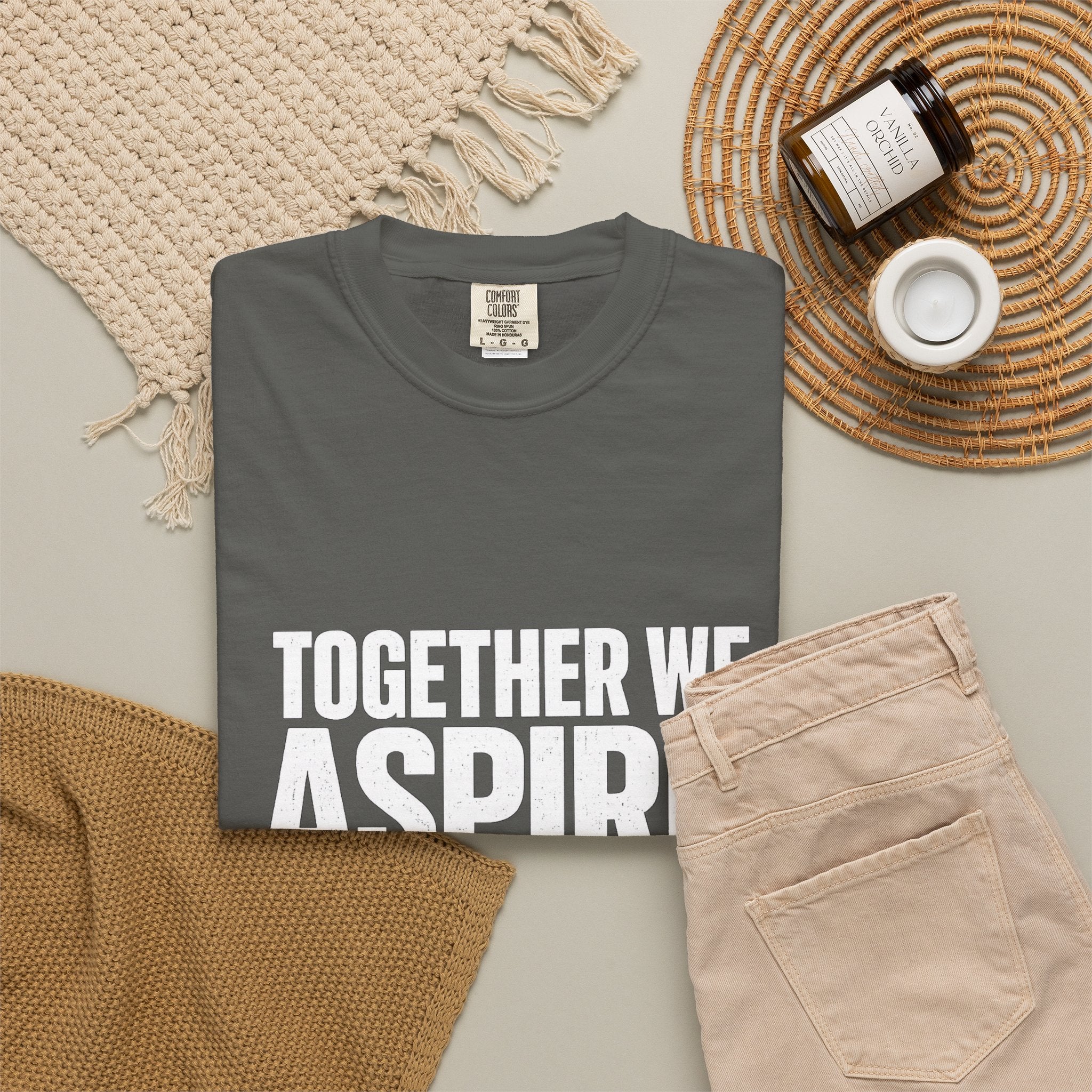 Aspire Achieve Motivational T-Shirt — "Together We Aspire, Together We Achieve"