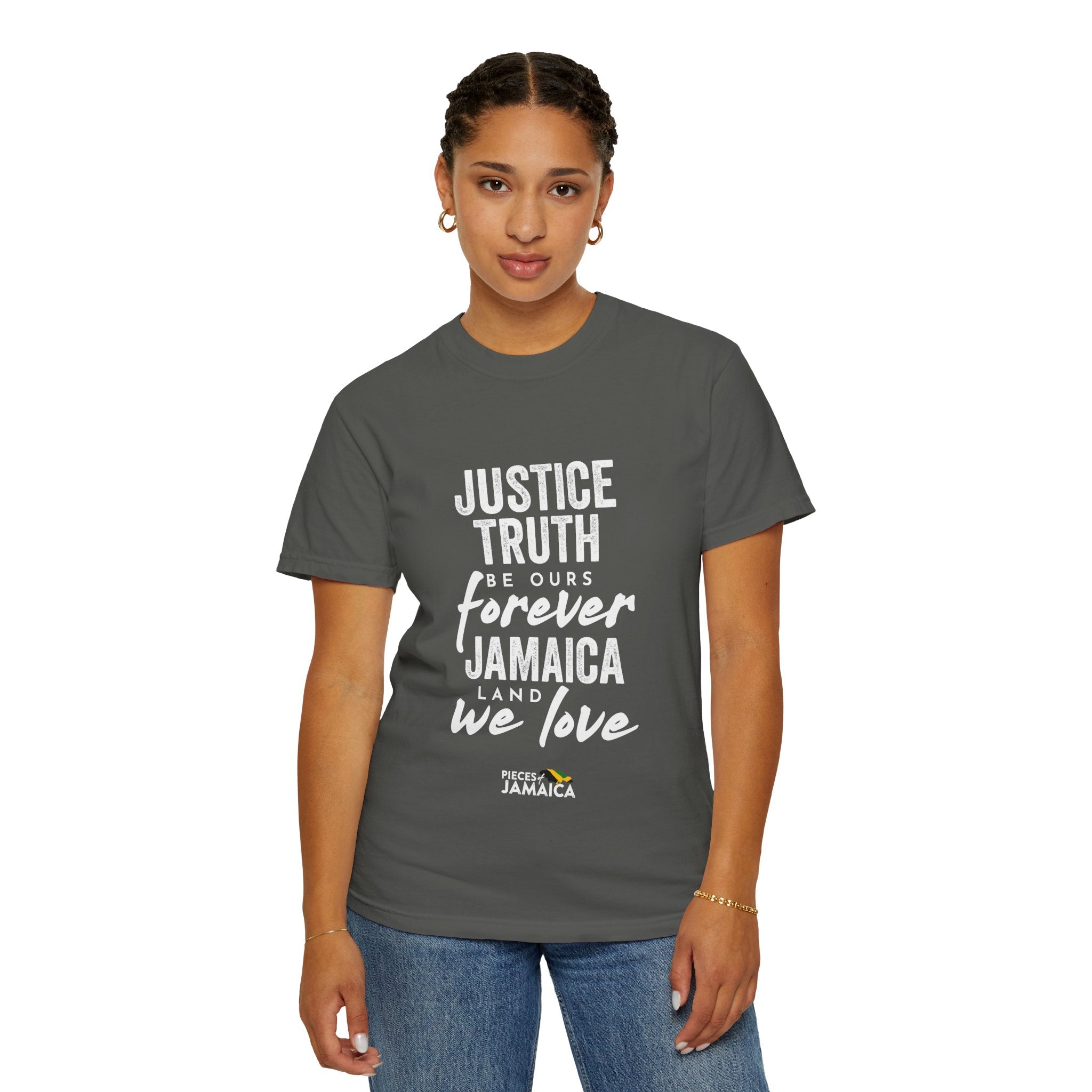Jamaica Love T-Shirt — "Justice, Truth Be Ours Forever" Graphic Tee