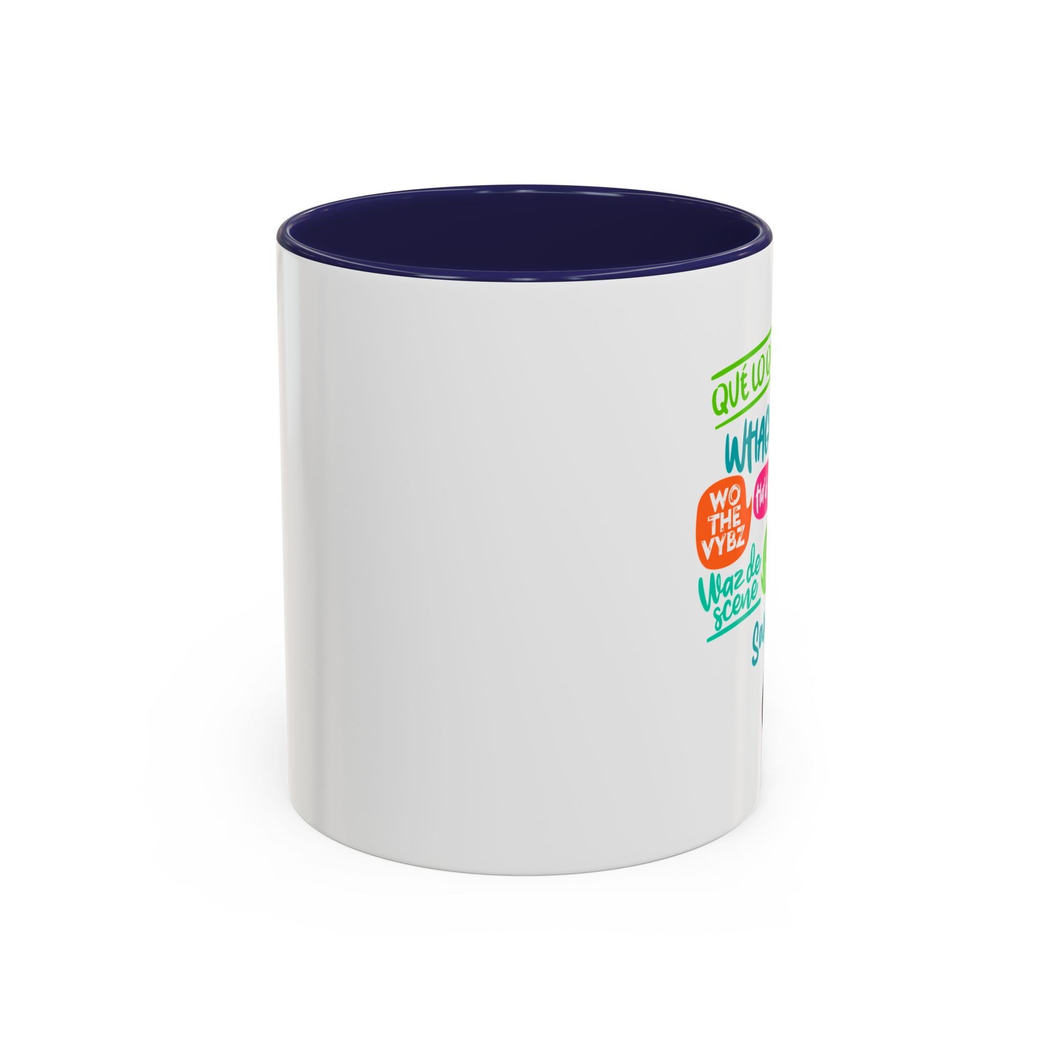 Accent Coffee Mug — Caribbean Slang Speech Bubble Design (What's Up, Wagwaan, Sak Pase)