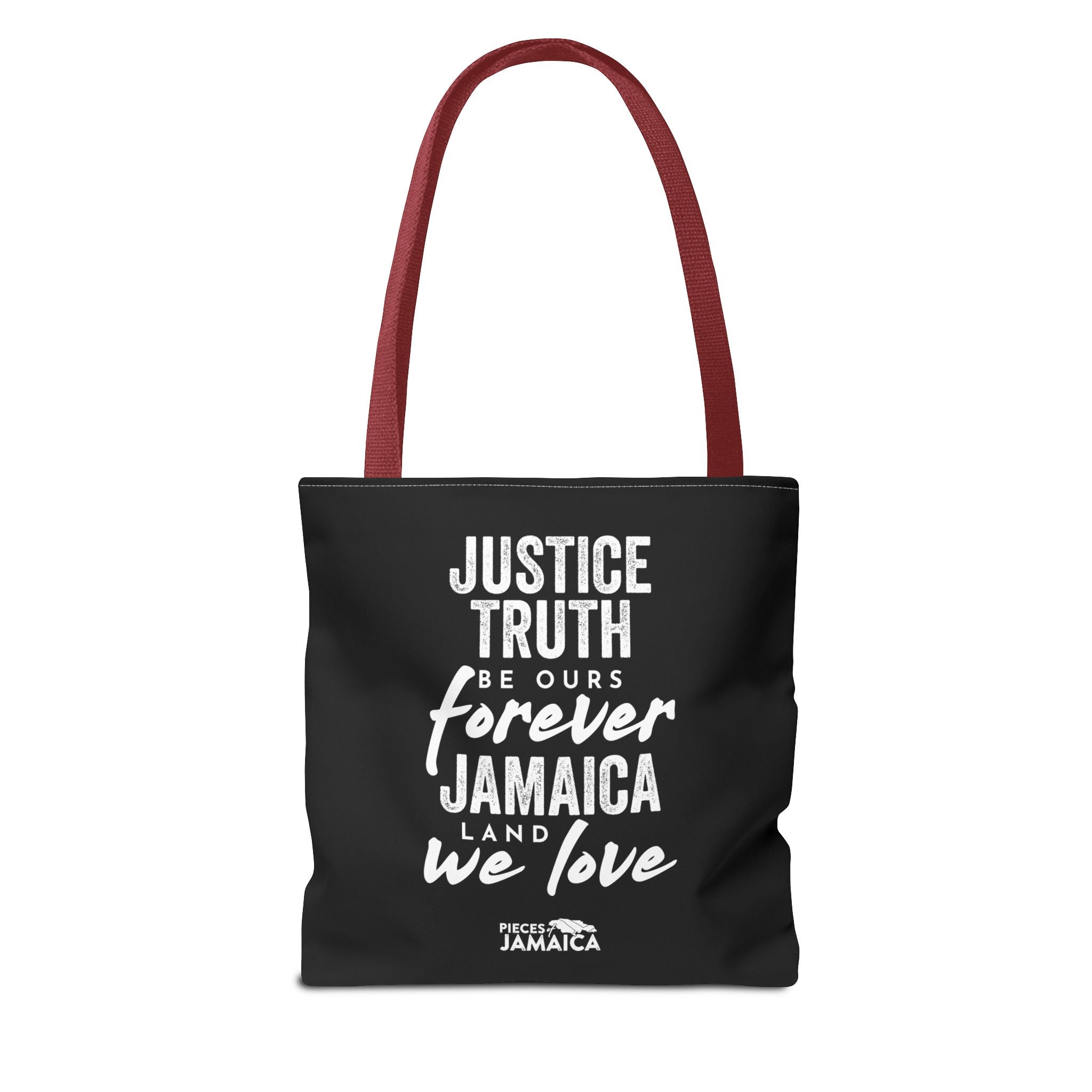 Tote Bag — "Justice, Truth Be Ours Forever Jamaica" Typography Tote