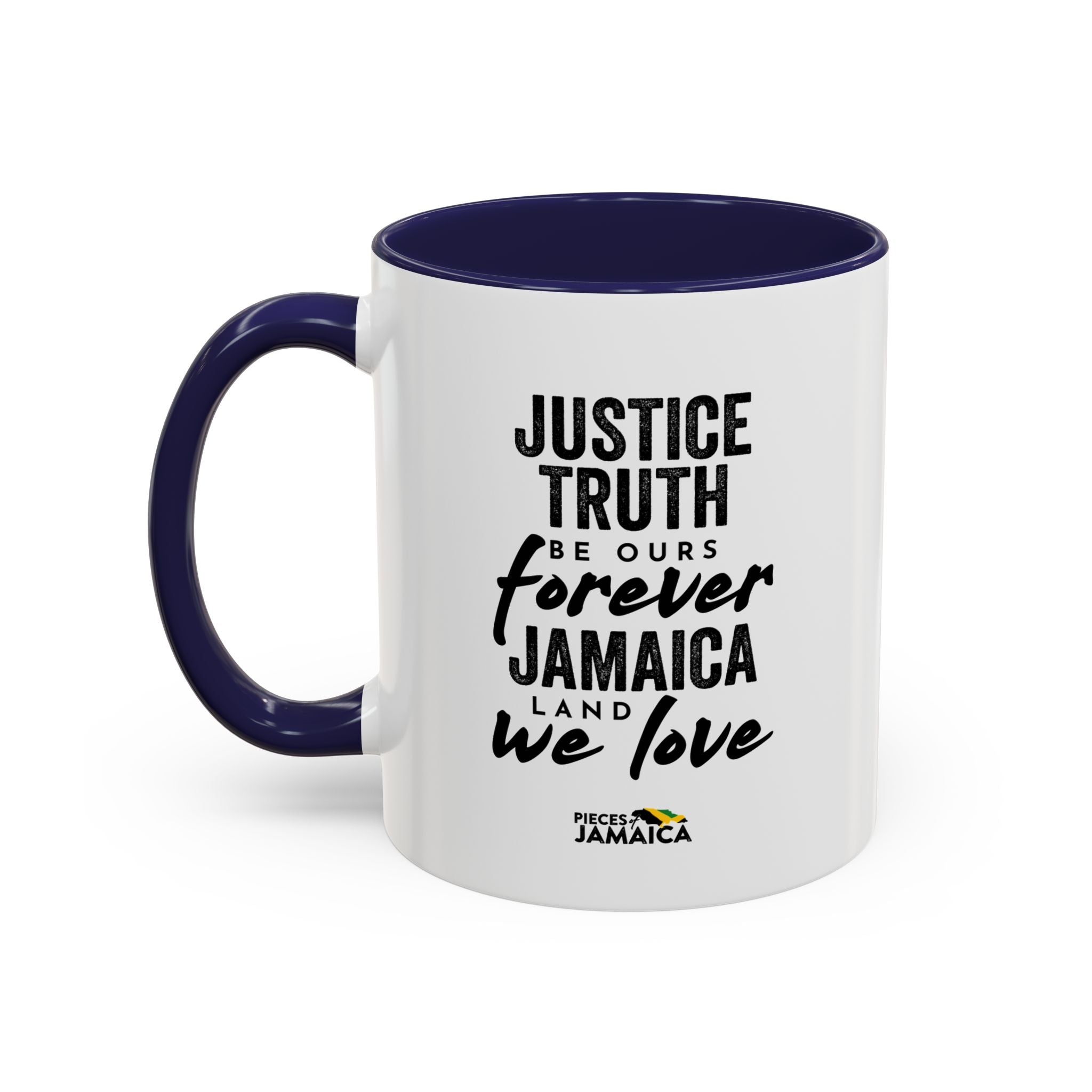 Jamaica 'Justice Truth Be Ours Forever' Accent Coffee Mug