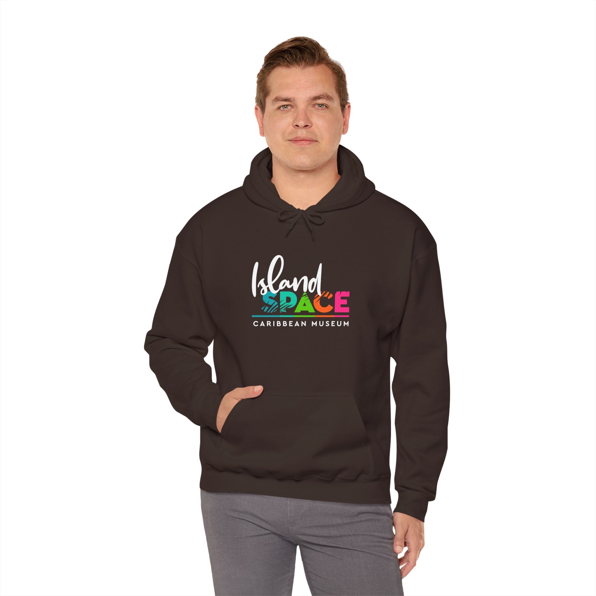 Island SPACE Caribbean Museum Hoodie – Colorful Logo Pullover