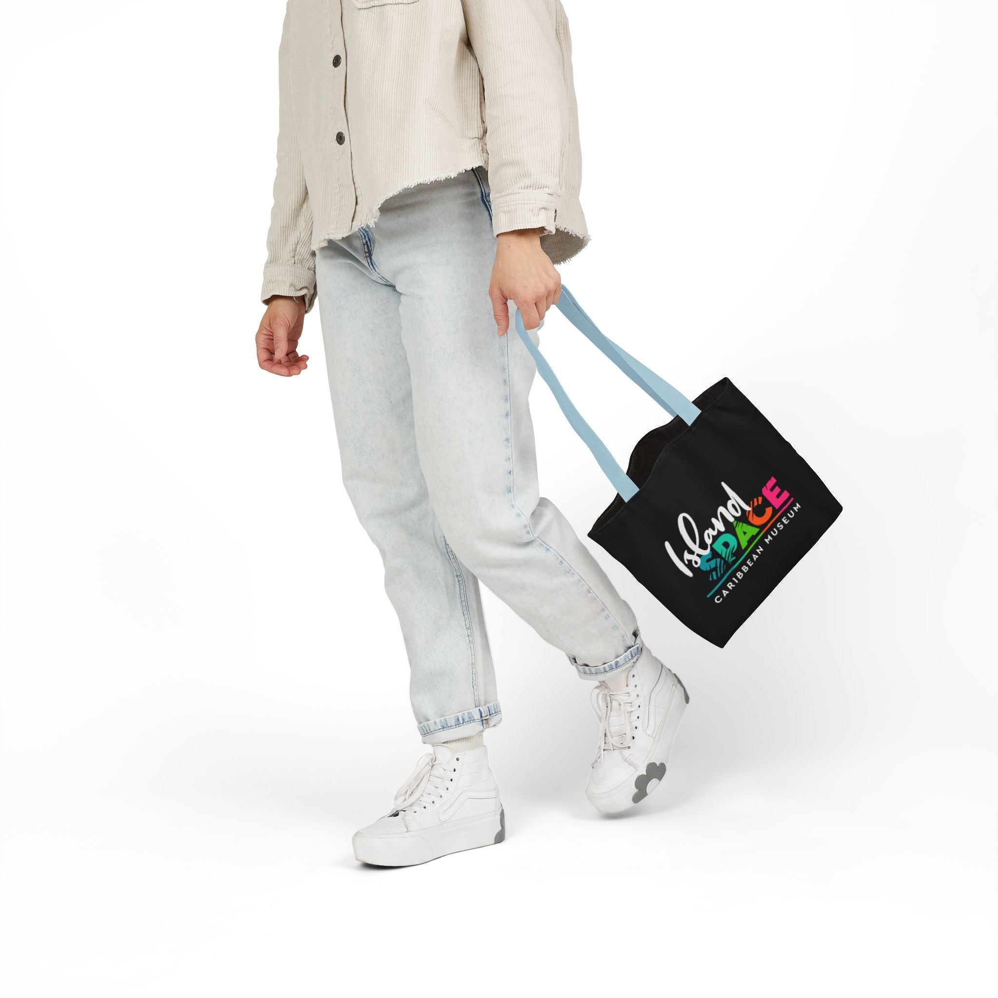 Island Space Caribbean Museum Canvas Tote Bag — Colorful Logo Beach Market Tote