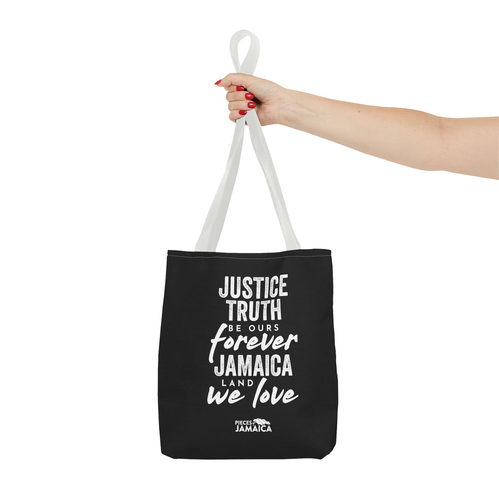Tote Bag — "Justice, Truth Be Ours Forever Jamaica" Typography Tote