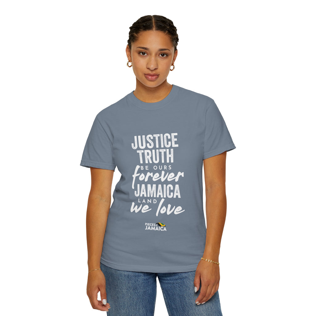 Jamaica Love T-Shirt — "Justice, Truth Be Ours Forever" Graphic Tee