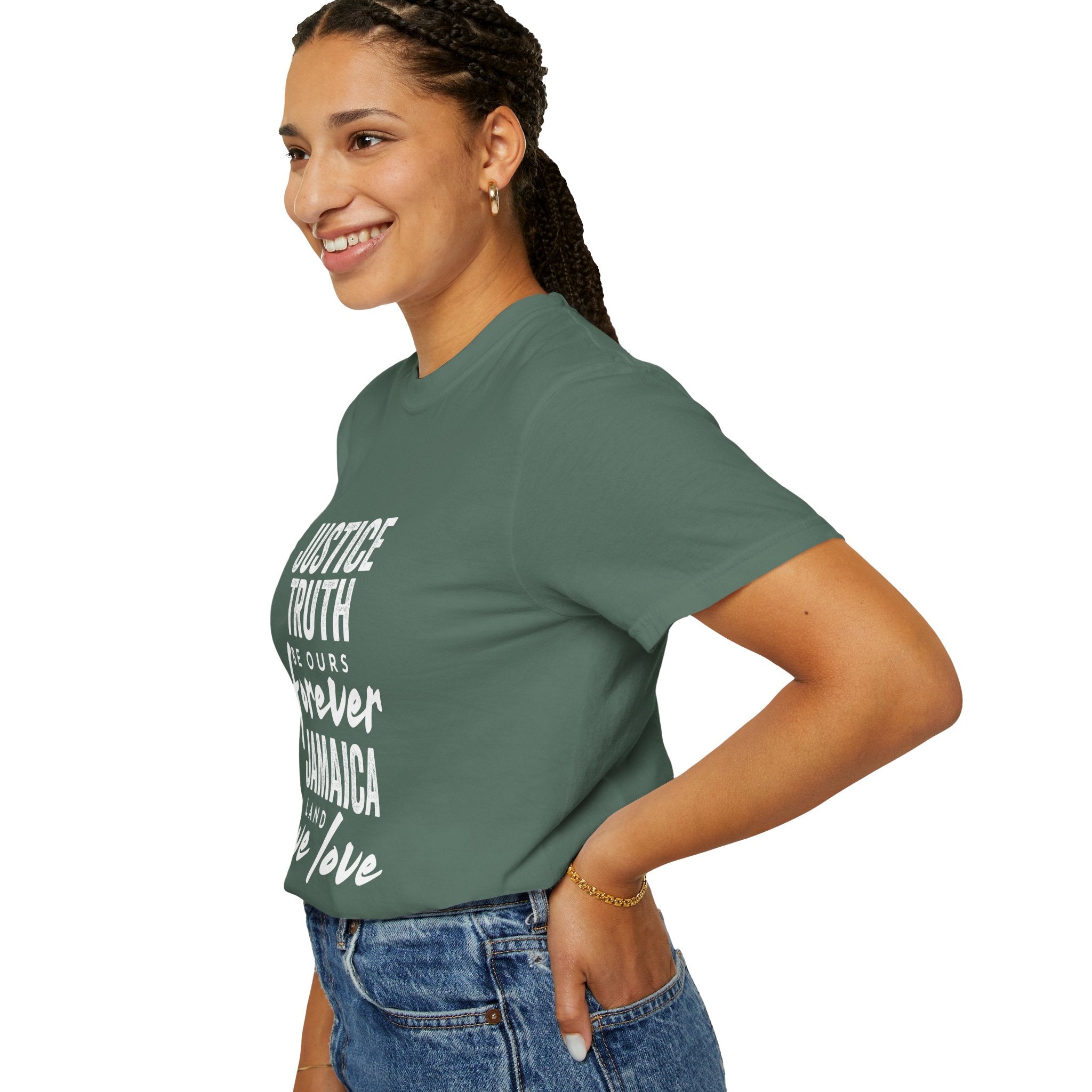 Jamaica Love T-Shirt — "Justice, Truth Be Ours Forever" Graphic Tee