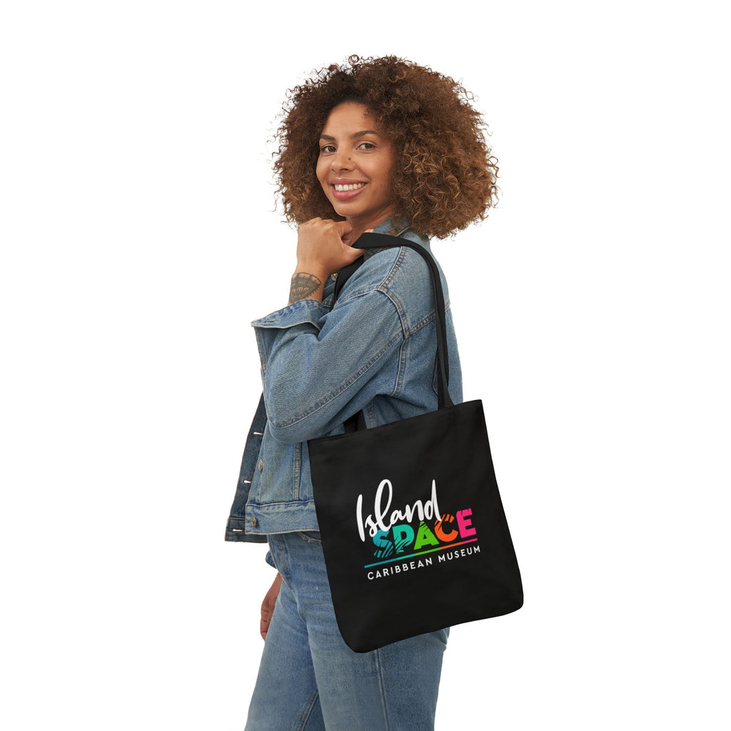 Island Space Caribbean Museum Canvas Tote Bag — Colorful Logo Beach Market Tote