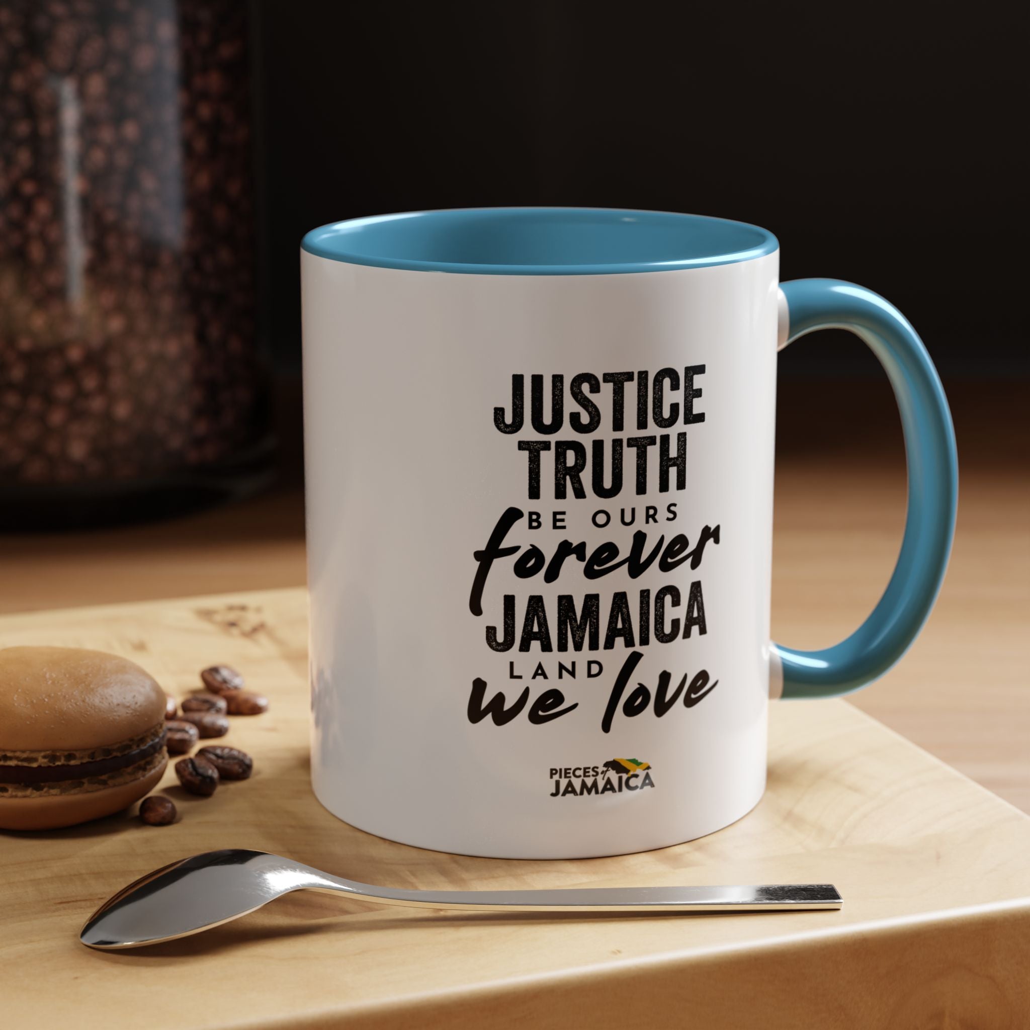 Jamaica 'Justice Truth Be Ours Forever' Accent Coffee Mug