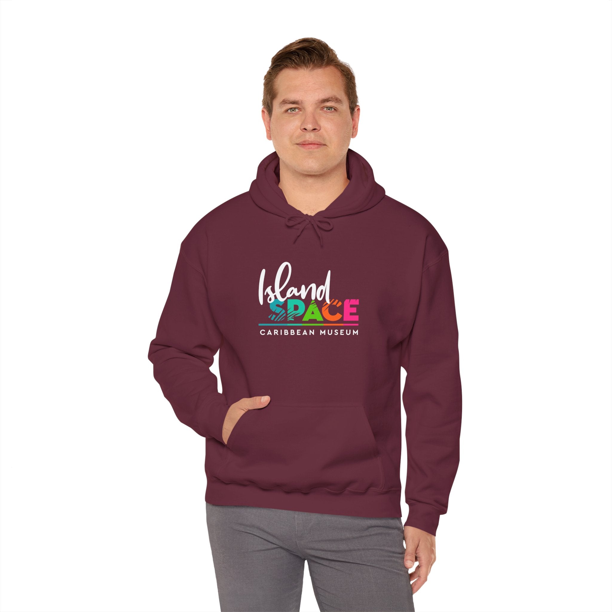 Island SPACE Caribbean Museum Hoodie – Colorful Logo Pullover