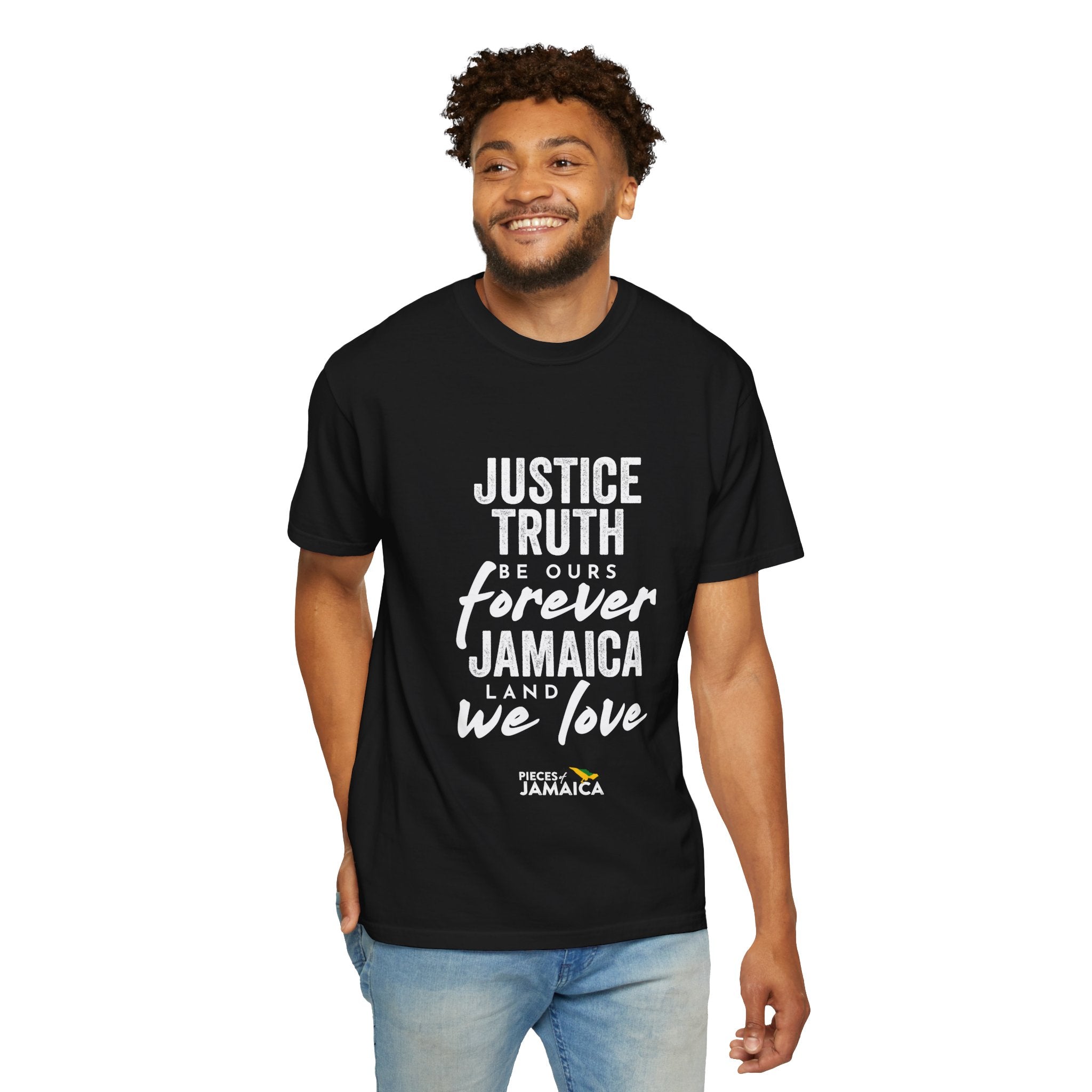 Jamaica Love T-Shirt — "Justice, Truth Be Ours Forever" Graphic Tee