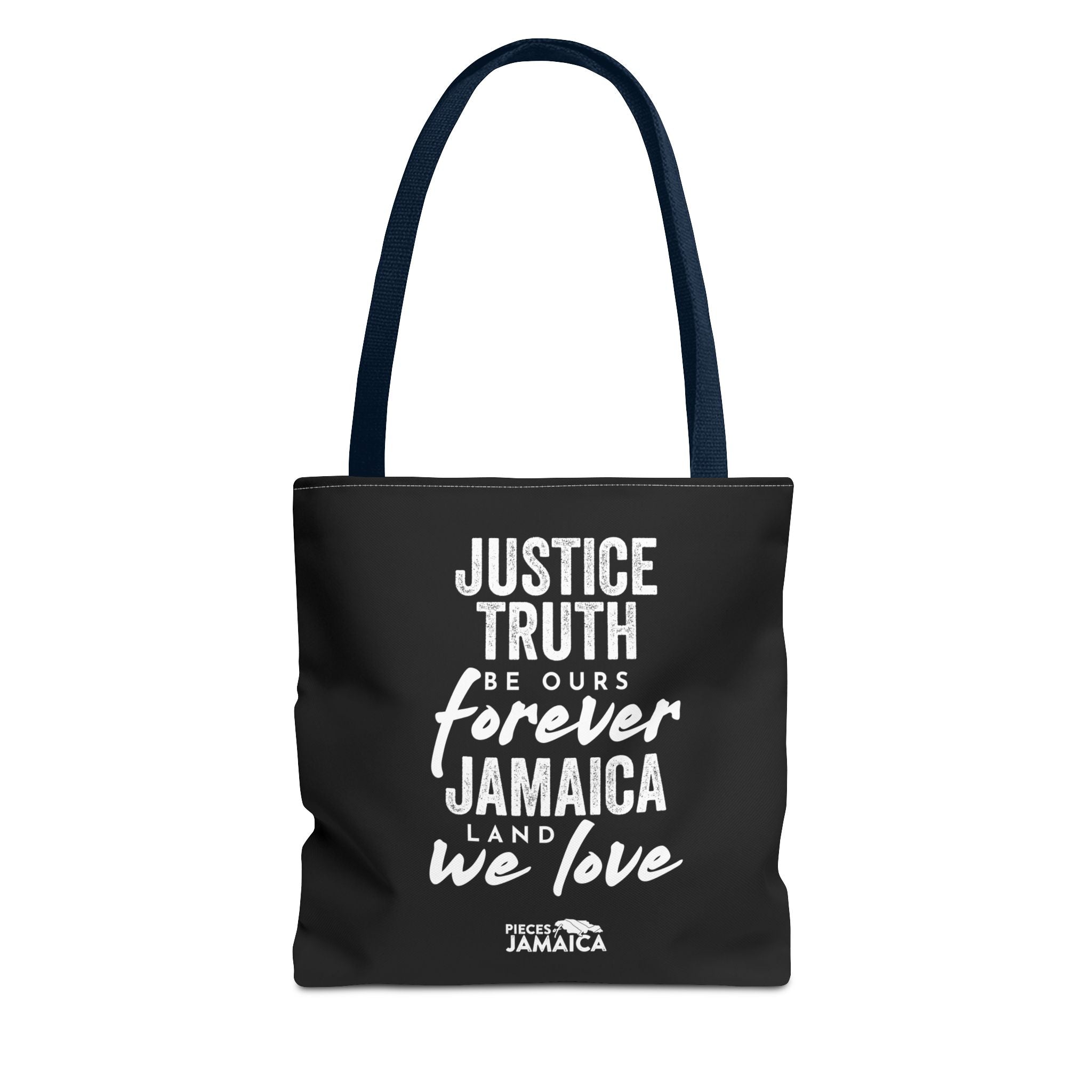 Tote Bag — "Justice, Truth Be Ours Forever Jamaica" Typography Tote