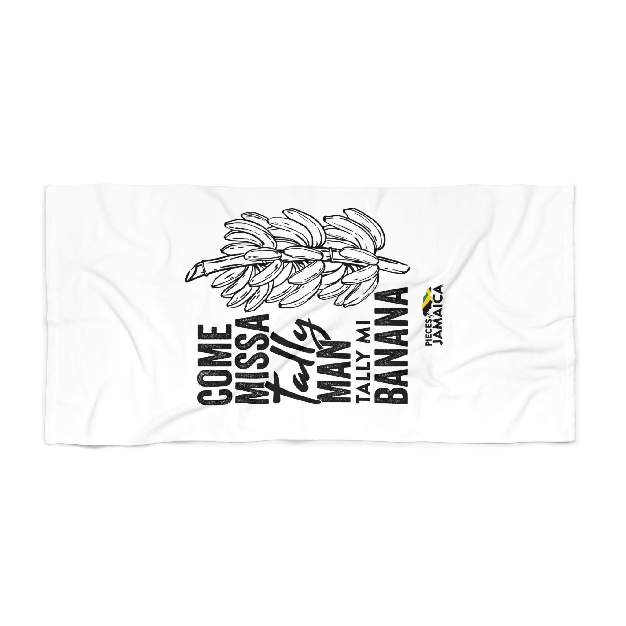Beach Towel - "Come Missa Tally Man, Tally Mi Banana" Tropical Jamaican Graphic