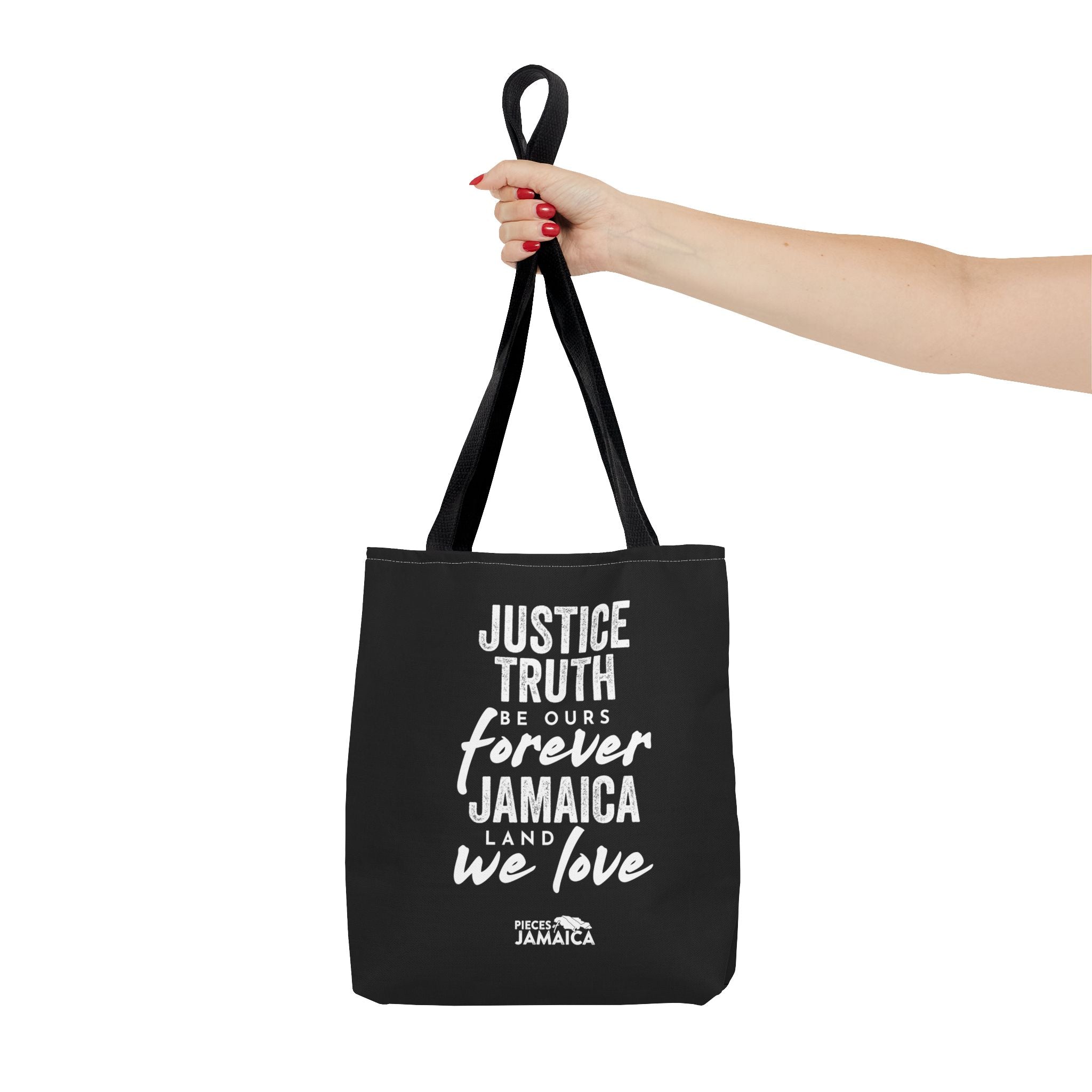 Tote Bag — "Justice, Truth Be Ours Forever Jamaica" Typography Tote
