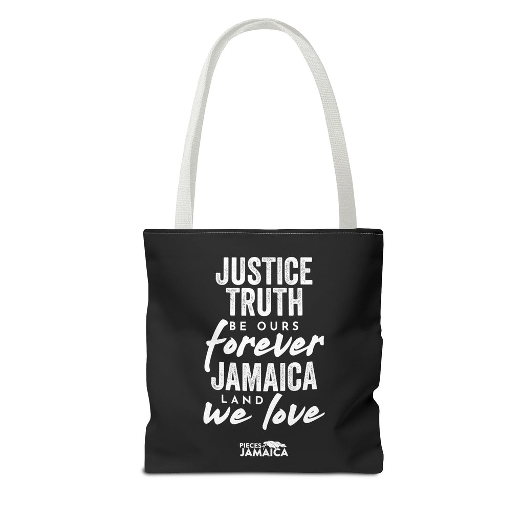 Tote Bag — "Justice, Truth Be Ours Forever Jamaica" Typography Tote