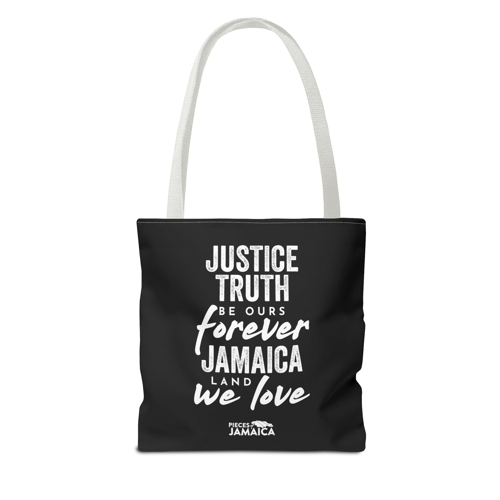 Tote Bag — "Justice, Truth Be Ours Forever Jamaica" Typography Tote