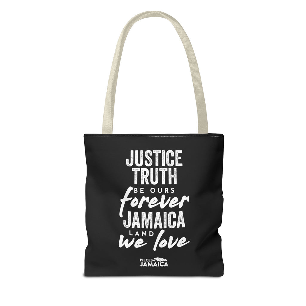 Tote Bag — "Justice, Truth Be Ours Forever Jamaica" Typography Tote