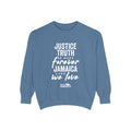 Jamaica Love Sweatshirt — "Justice Truth Be Ours Forever" Graphic Crewneck
