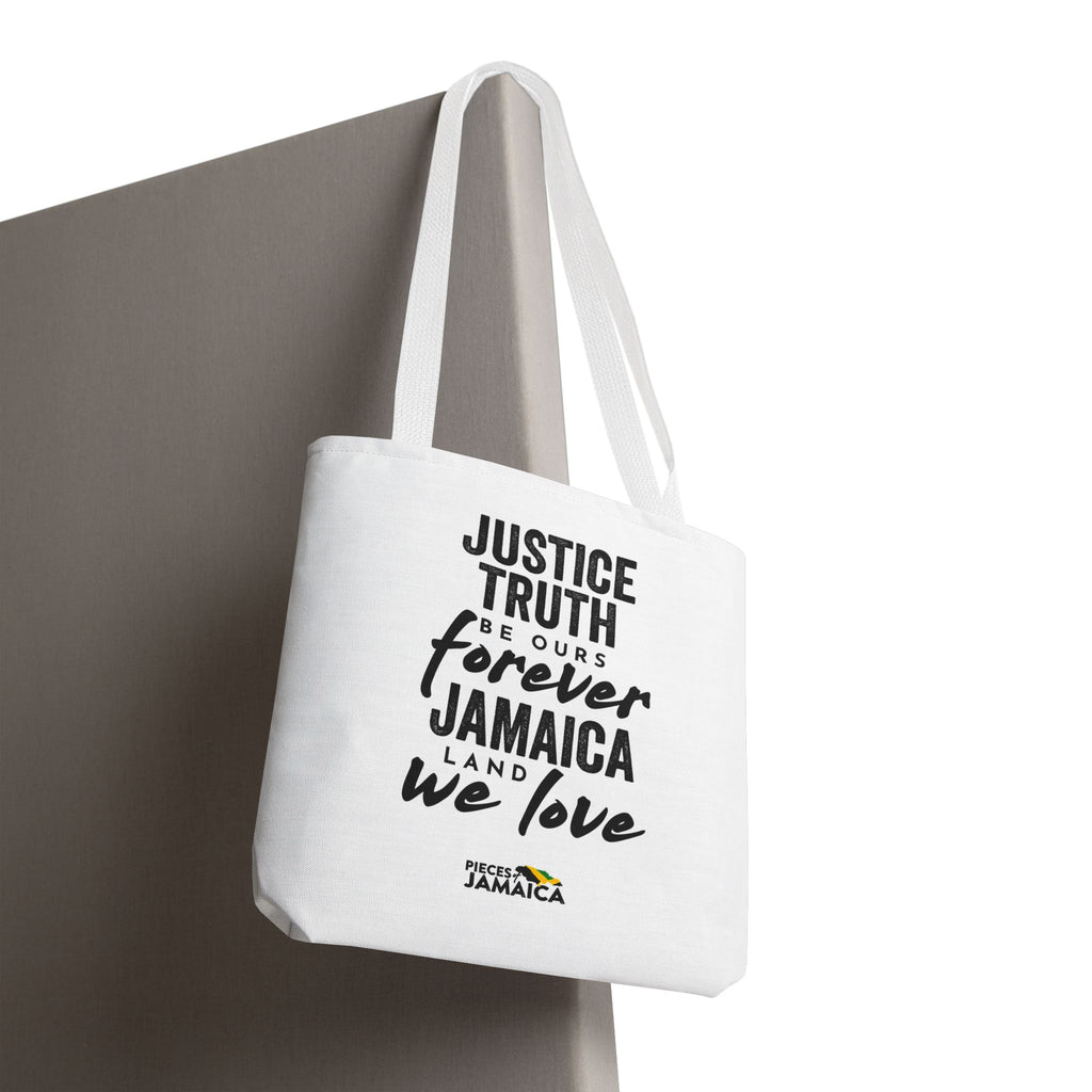 Justice, Truth Tote Bag — 'Jamaica, Land We Love' Printed Canvas Tote