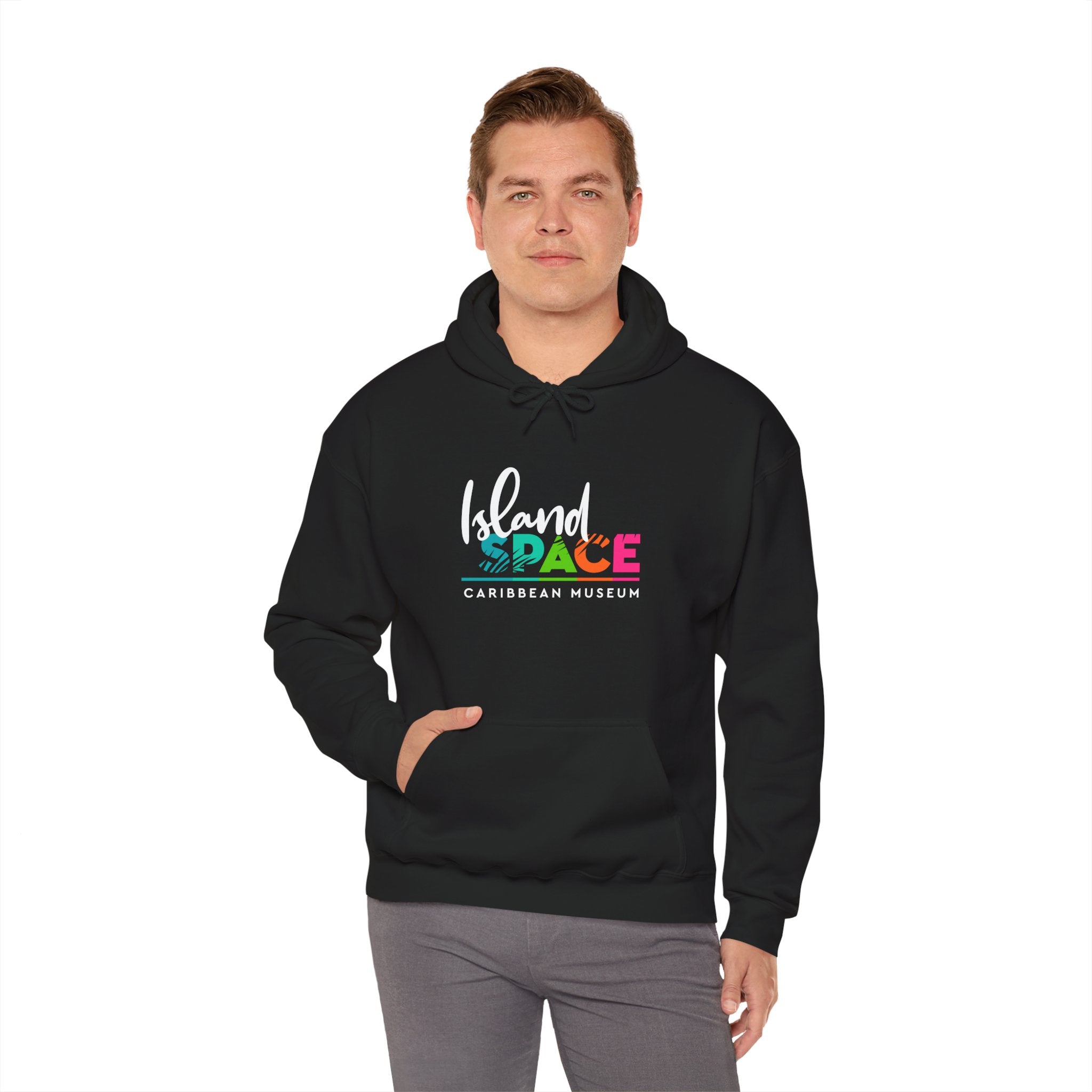 Island SPACE Caribbean Museum Hoodie – Colorful Logo Pullover