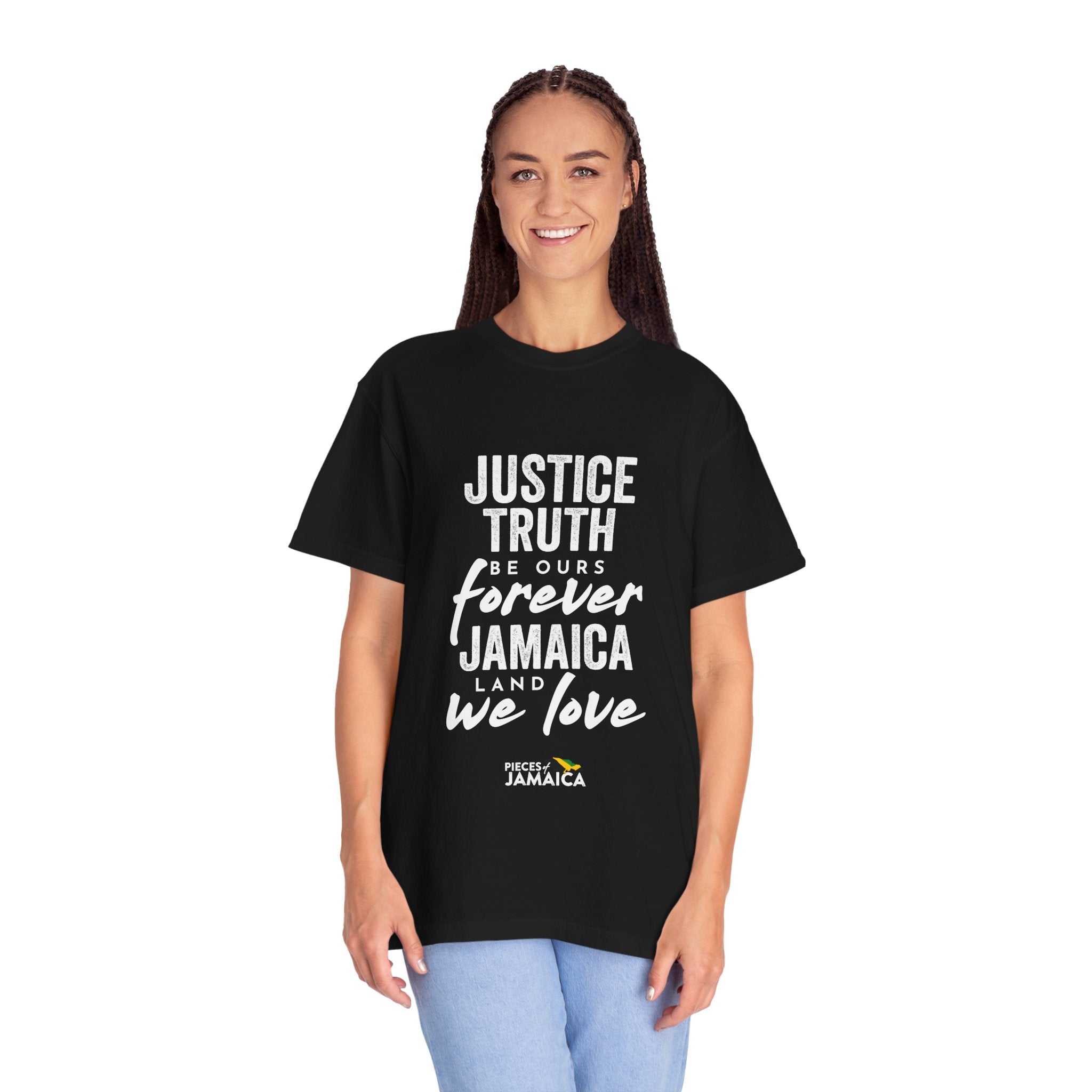 Jamaica Love T-Shirt — "Justice, Truth Be Ours Forever" Graphic Tee