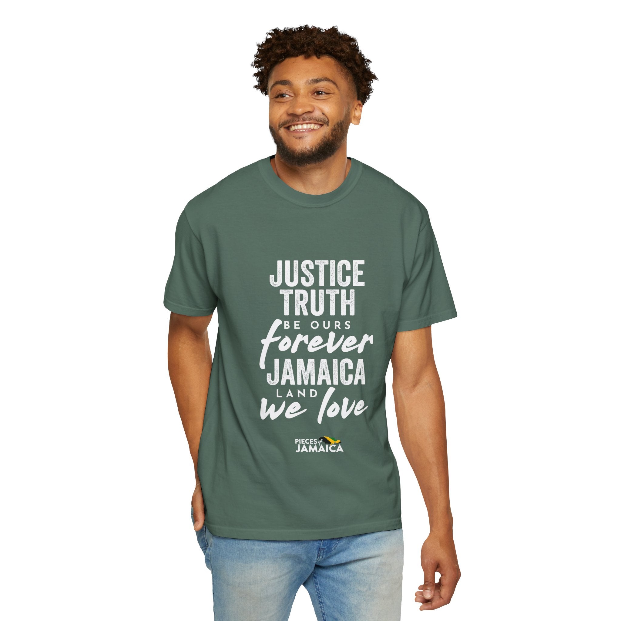 Jamaica Love T-Shirt — "Justice, Truth Be Ours Forever" Graphic Tee