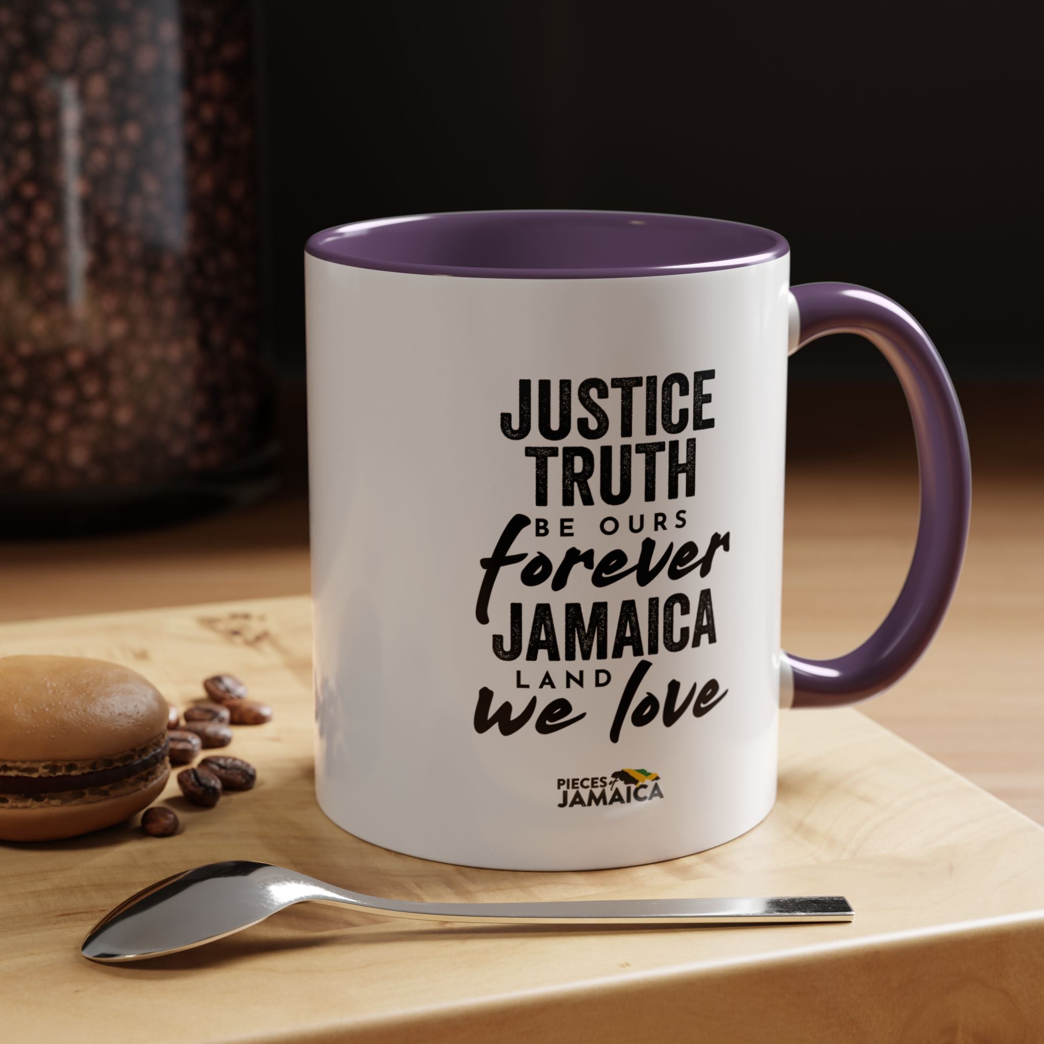 Jamaica 'Justice Truth Be Ours Forever' Accent Coffee Mug
