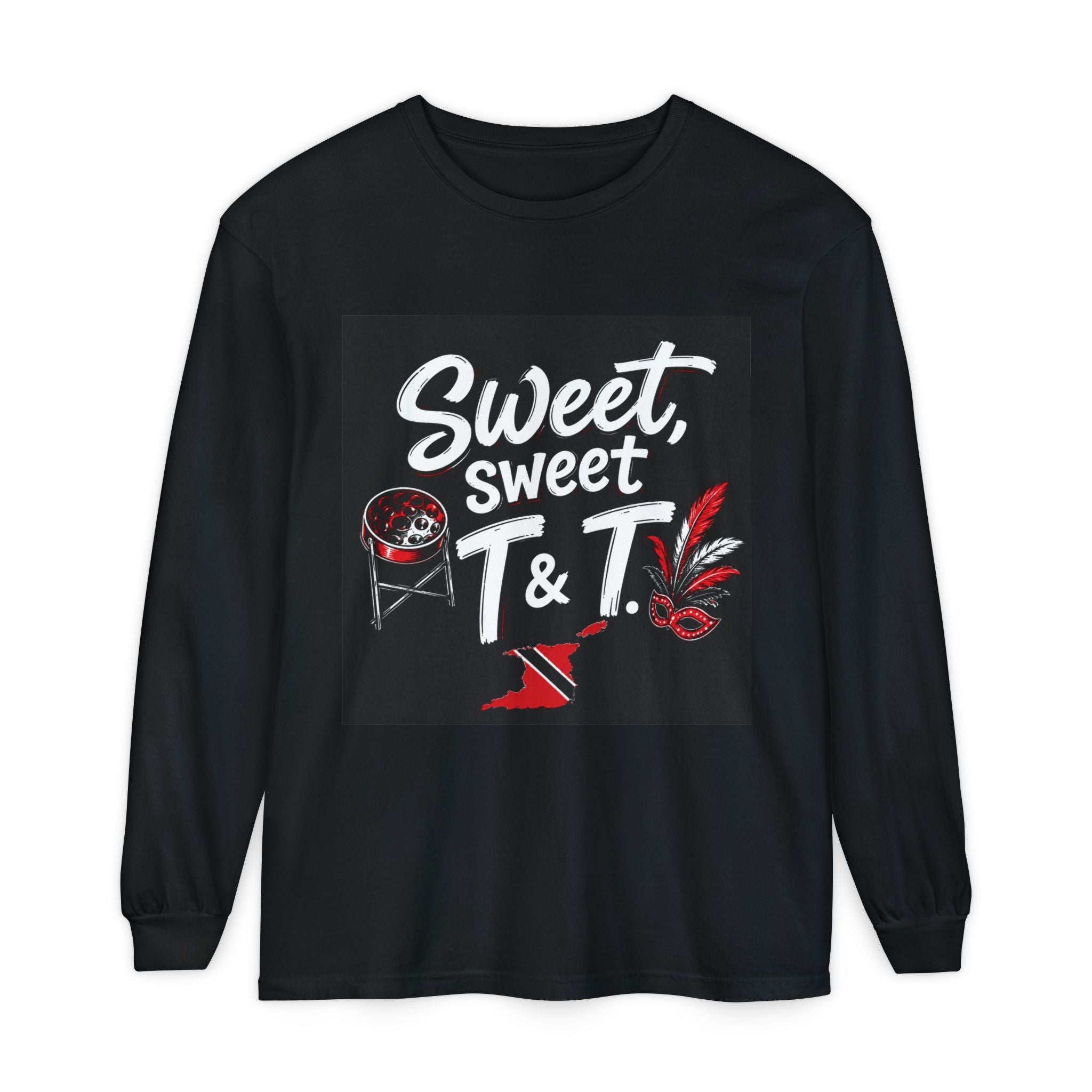 Long Sleeve T-Shirt - "Sweet Sweet T & T" Retro Mardi Gras Grill Design