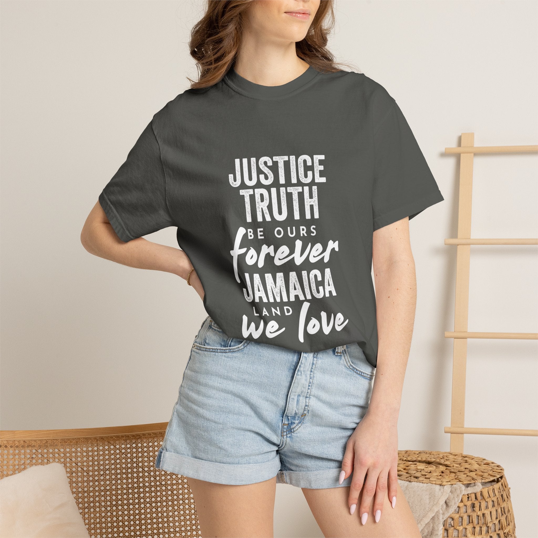 Jamaica Love T-Shirt — "Justice, Truth Be Ours Forever" Graphic Tee