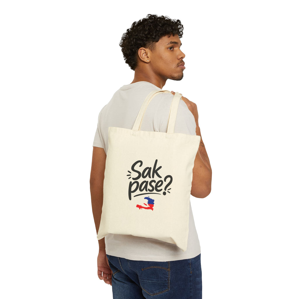 Tote Bag — "Sak Pase?" Haitian Flag Canvas Tote
